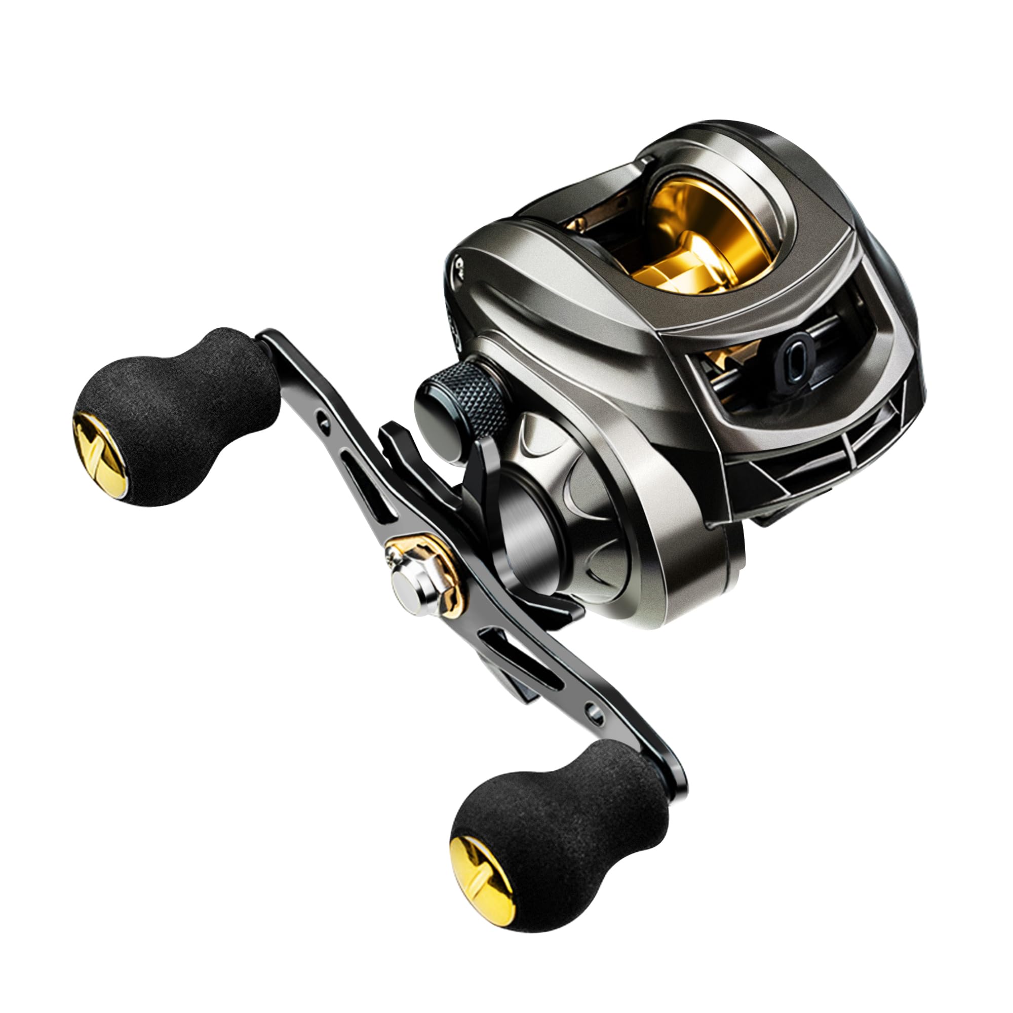 Lacusmall Baitcasting Reel, Fishing Reel, Magnet Braking System, 17.6 Lb Max Drag, 7.2:1 And 6.3:1 Gear Ratio