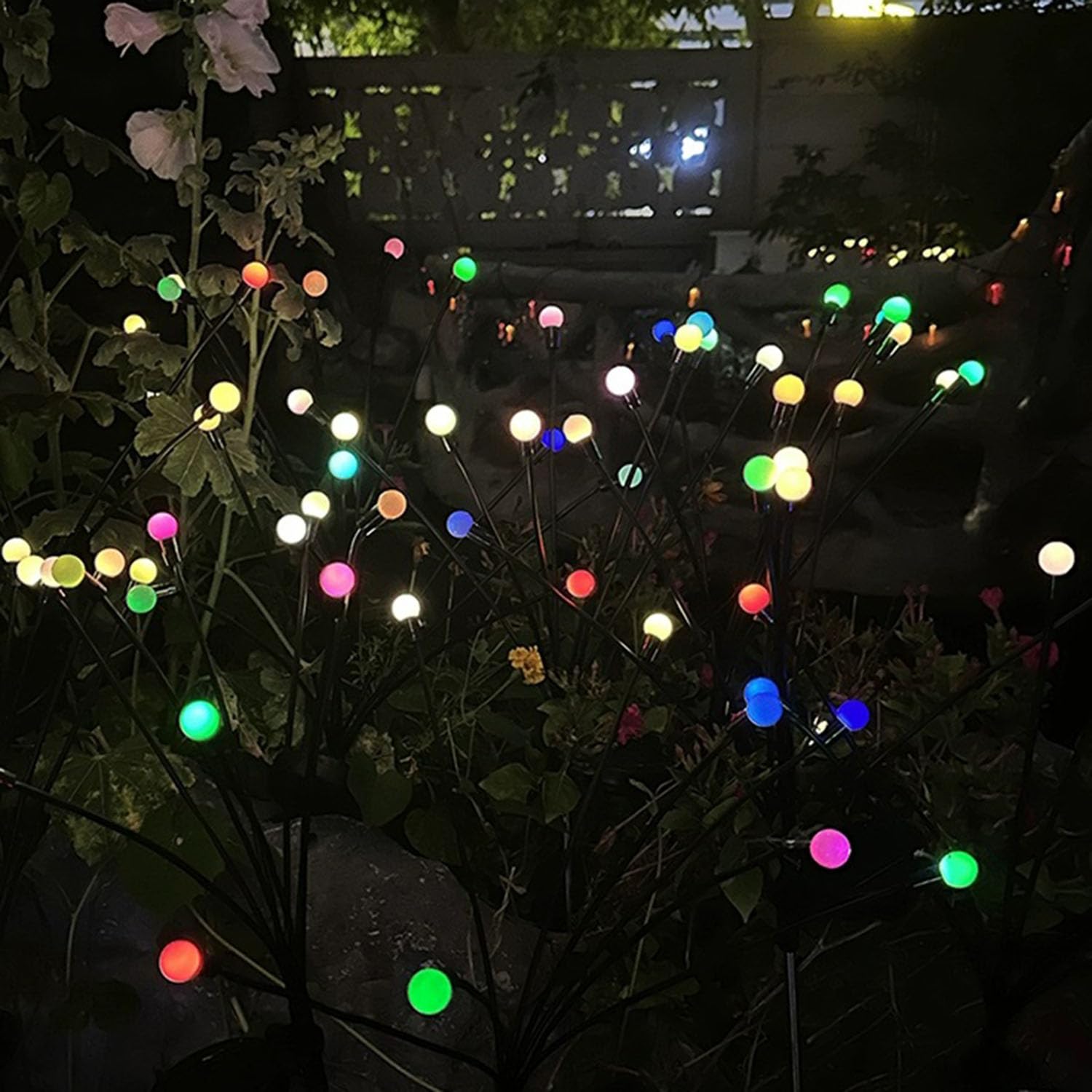 Covs Solar Garden Lights 8 Led Vibrant Firefly Starburst Swaying Lights By Wind Solar Lights For Outside Garden Decoration Firefly Lamp Outdoor Waterproof Multi Color (8 Pack, Multi-Colored)