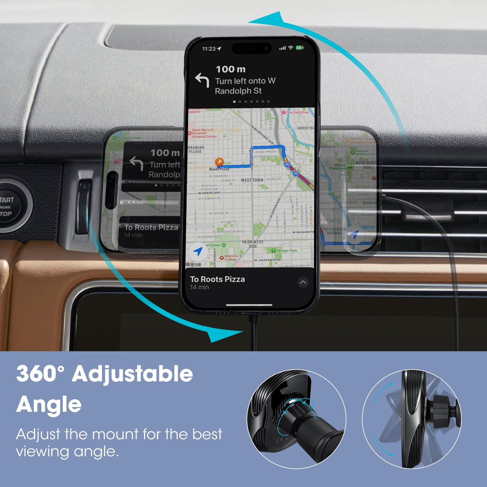 Pitaka For Qi2 Magsafe Car Mount Charger, 15W Magnetic Car Phone Holder For Iphone 16/15/14/13 Series With Nfc Feature, Air Vent [Magez Car Mount Pro 2 Qi2]