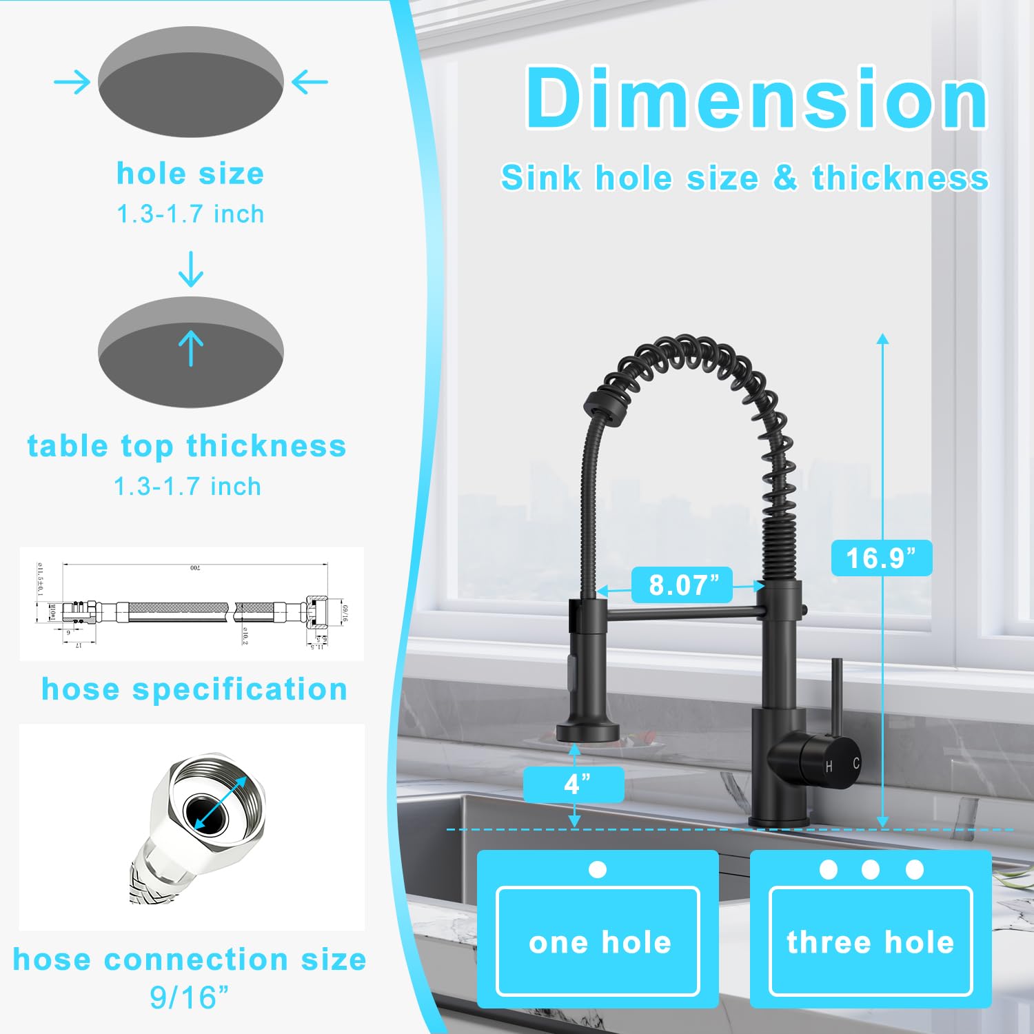 Cpbnorm Commercial Kitchen Faucet With Pull Down Sprayer Brass Cupc Single Handle Lever Spring Kitchen Sink Faucet Matte Black Cpbnorm