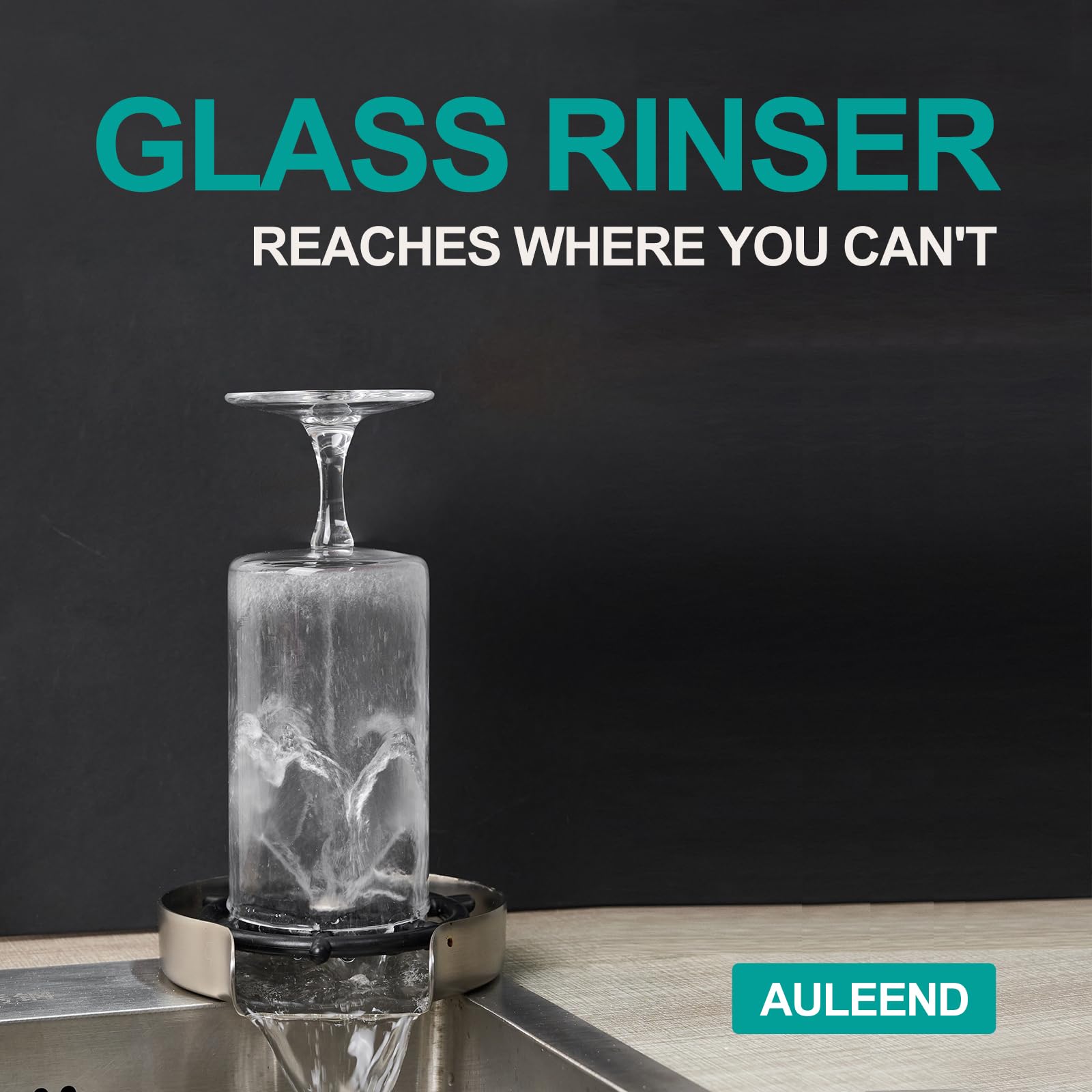 Auleend Brass Faucet Glass Rinser For Kitchen Sinks,Bottle Washer,Kitchen Sink Accessories (Orb)