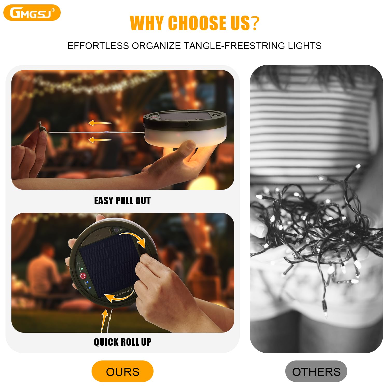 Gmgsj Solar Camping String Lights,40.45Ft Fairy String Lights With 10 Lighting Modes,Portable Waterproof Camping Lamp With Remote Control,Solar Power And Usb Rechargeable Camping Lights For Yard Hiking