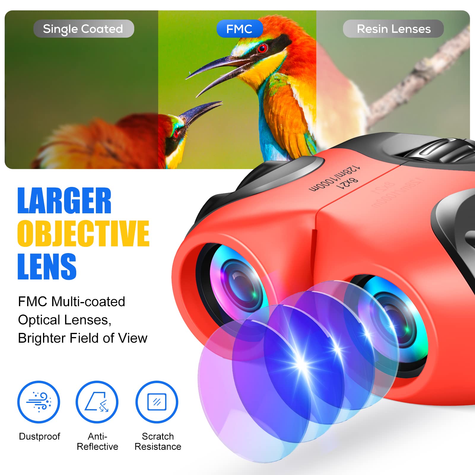 Let'S Go Binocular For Kids, Compact High Resolution Shockproof Binoculars