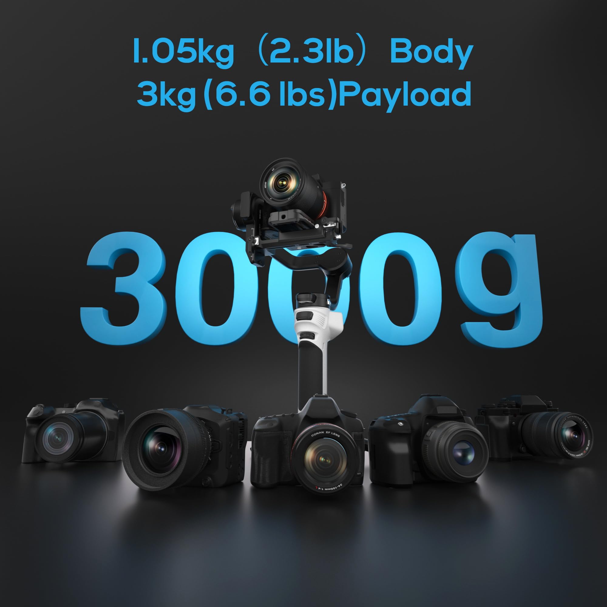 Zhiyun Cinepeer Weebill 3E[Official], 3-Axis Lightweight Gimbal Stabilizer For Dslr & Mirrorless Camera Canon/Sony/Panasonic/Nikon, 3Kg Payload, Native Vertical Shooting, Bluetooth Shutter Control