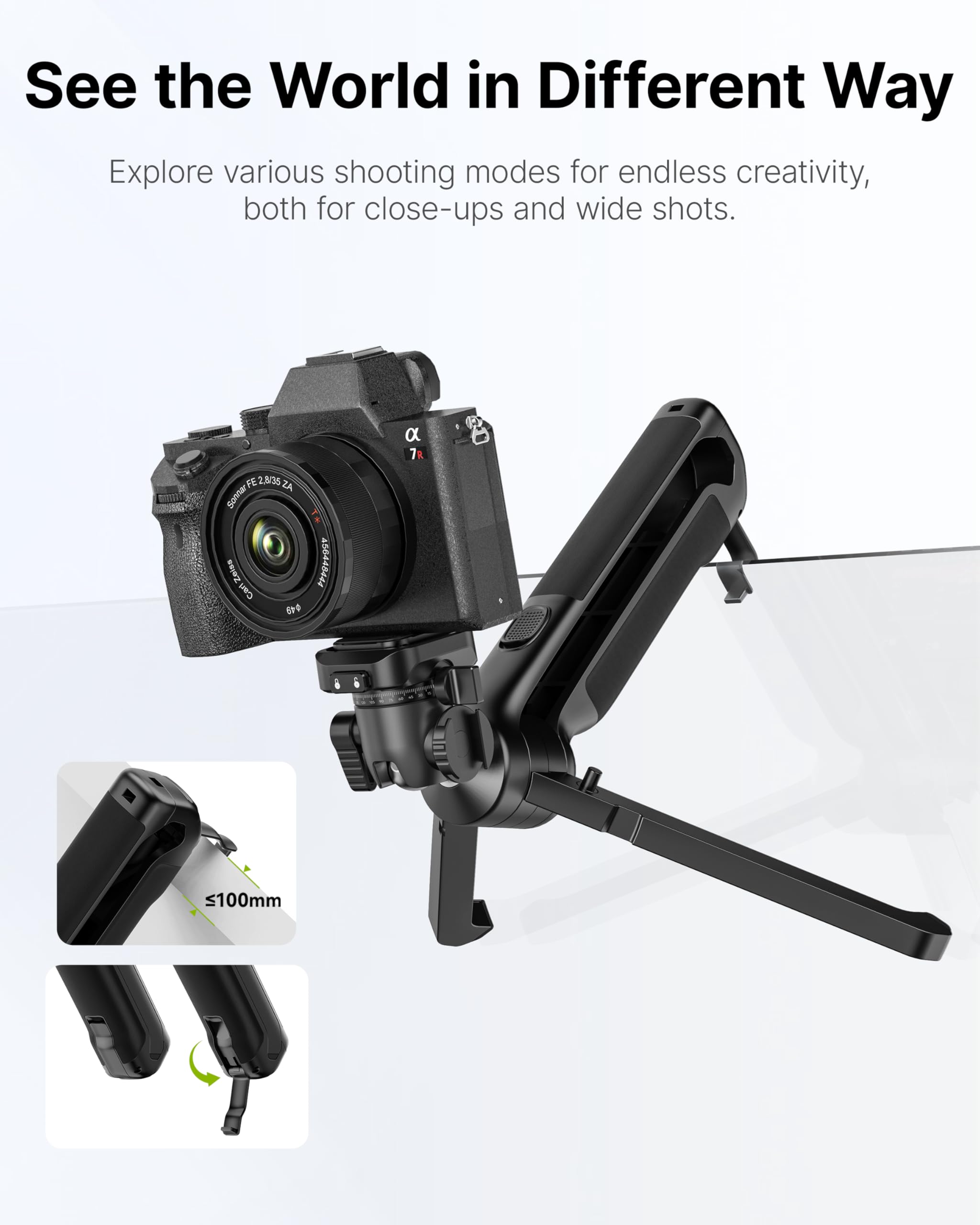 Ulanzi Tt38 Mini Tripod For Camera, One-Click Open Tabletop Camera Tripod Stand, Compatible With Canon Sony Nikon Fujifilm, Black
