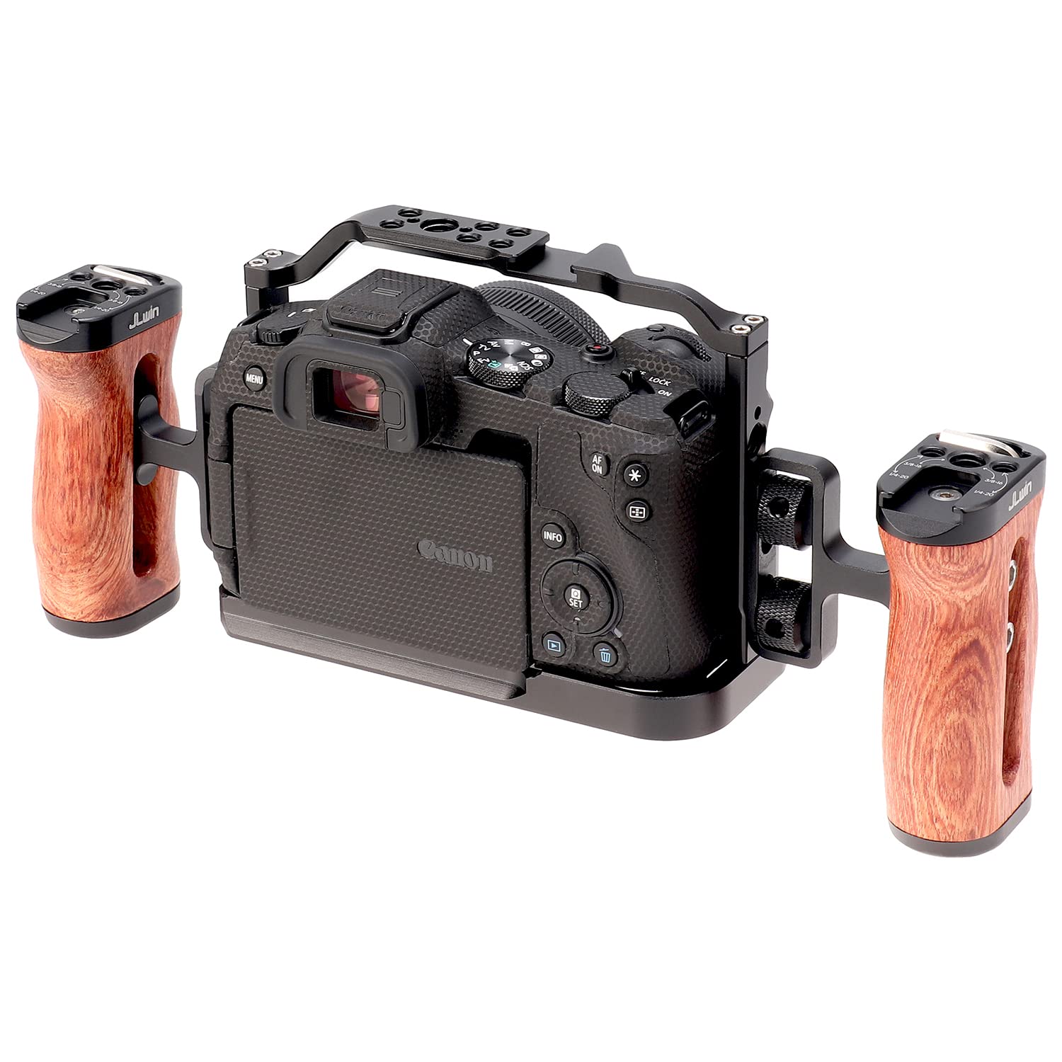 Foeasy Foto4Easy R8 Cage For Canon R8 Camera With Quick Release Plate For Arca-Swiss,Includes Dual Universal Side Wooden Handle