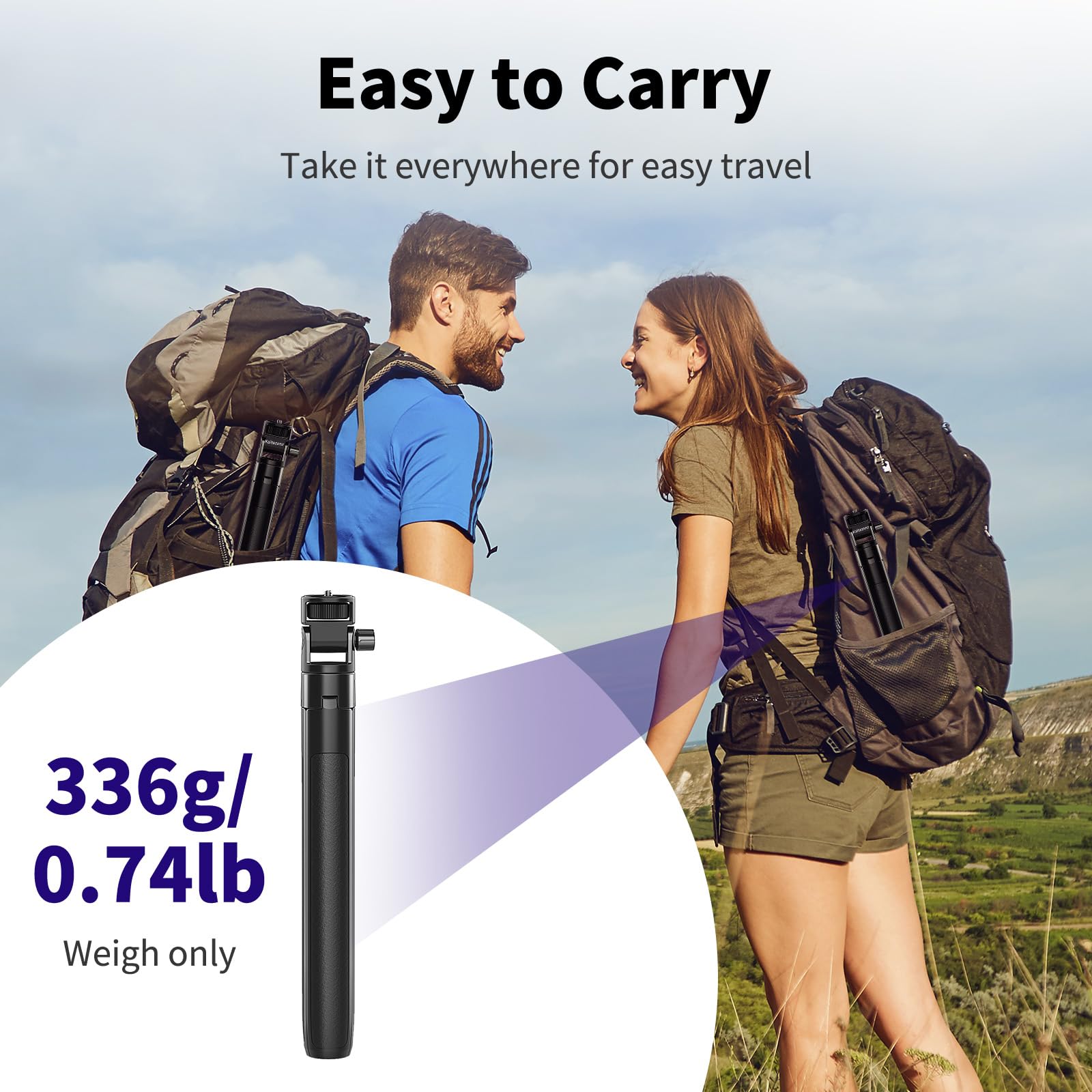 Kaitezenz 63In Selfie Stick Tripod For Gopro Camera, Long Extendable Tripod Stand Selfie Vlog Handle Portable Lightweight 7 Sections For Gopro Max Hero 13 12 11 10 9 8 7 Dji Osmo Action Camera
