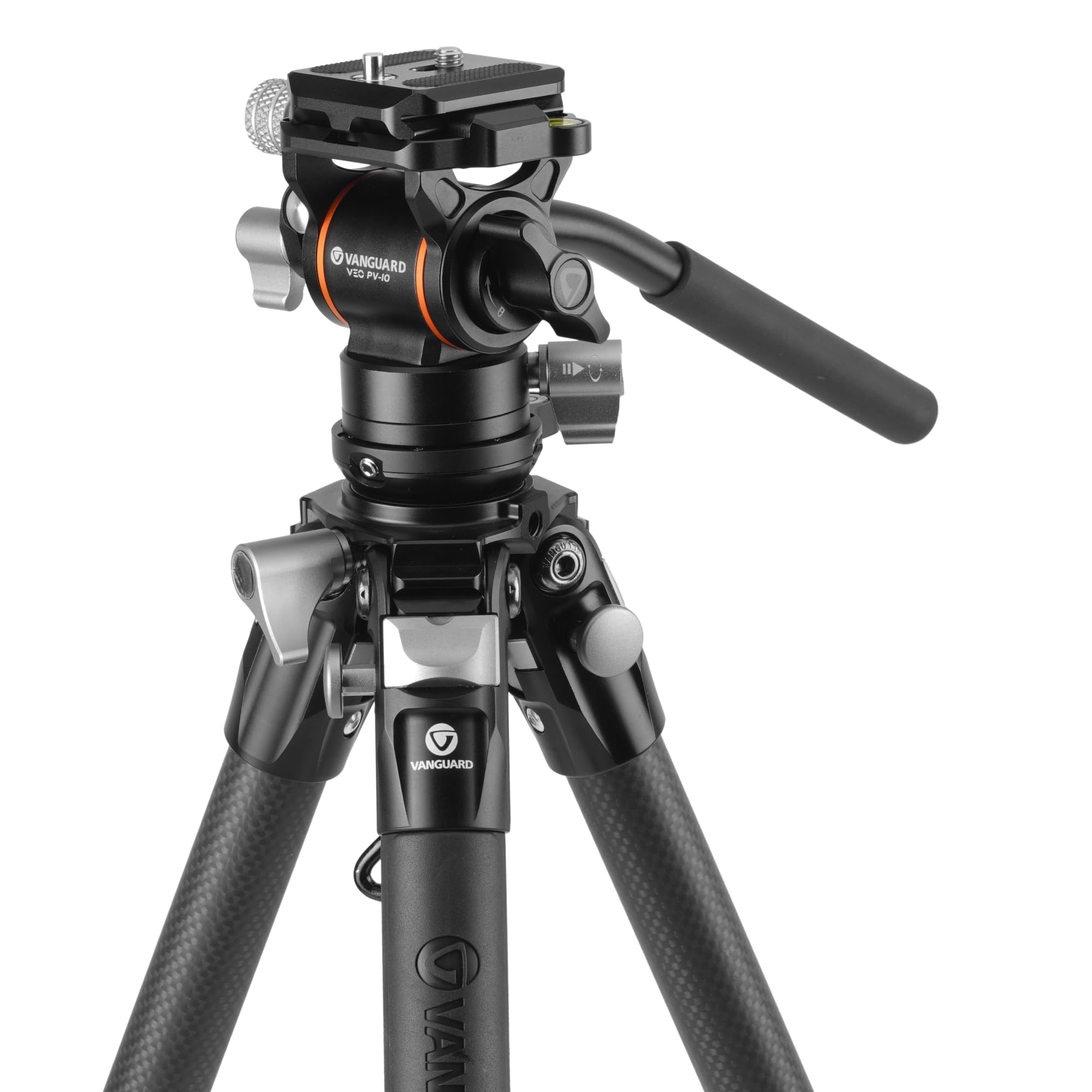 Vanguard Alta Pro 3Vlt 235Cv10 Carbon Fiber Travel Tripod With Leveling Base And Veo Pv-10 Compact Video Head