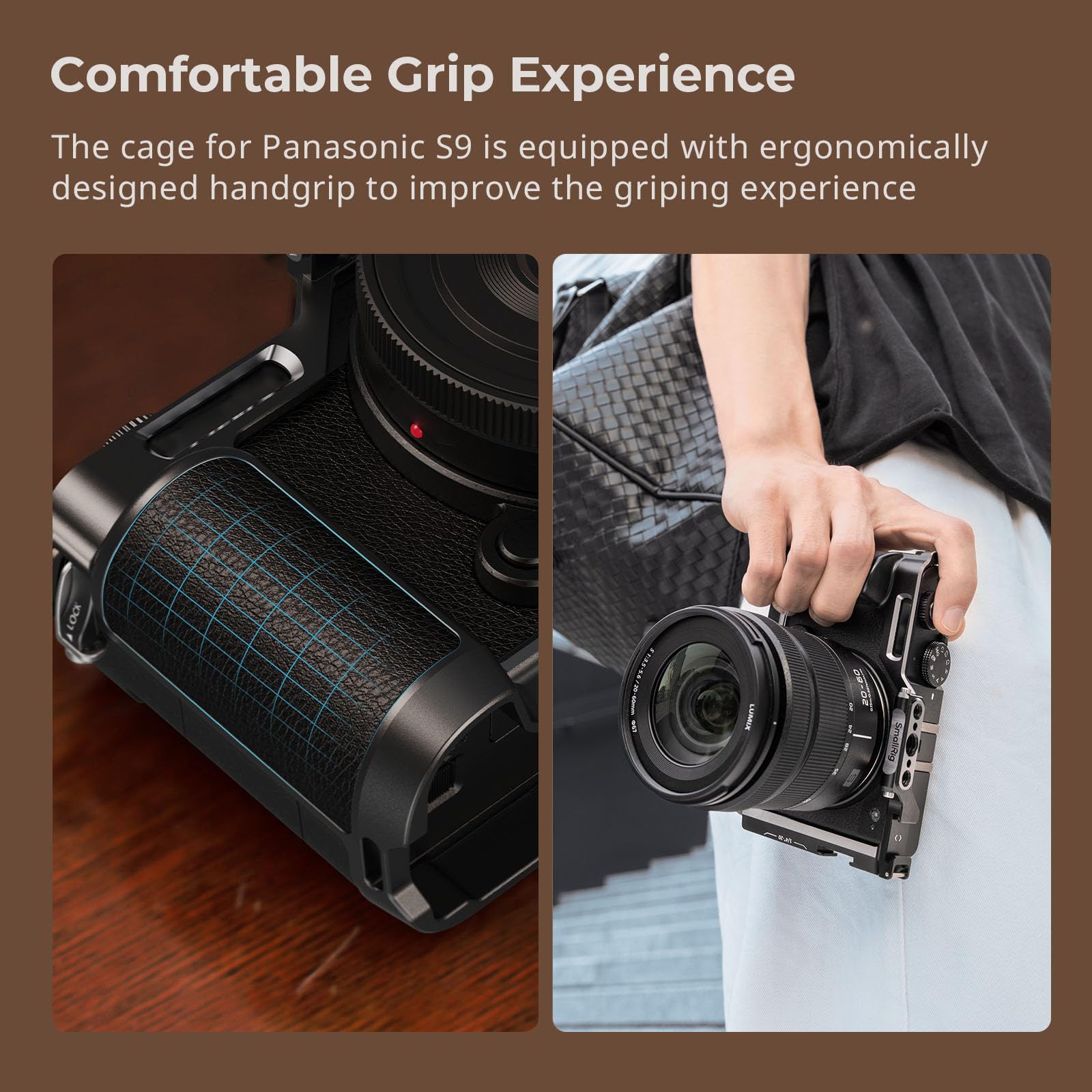 Smallrig Cage For Panasonic Lumix S9, Aluminum Alloy Full Cage, With Quick Release Plate For Arca-Swiss And Cold Shoe Mount For Microphone And Light, With 1/4"-20 Threaded Holes - 4515