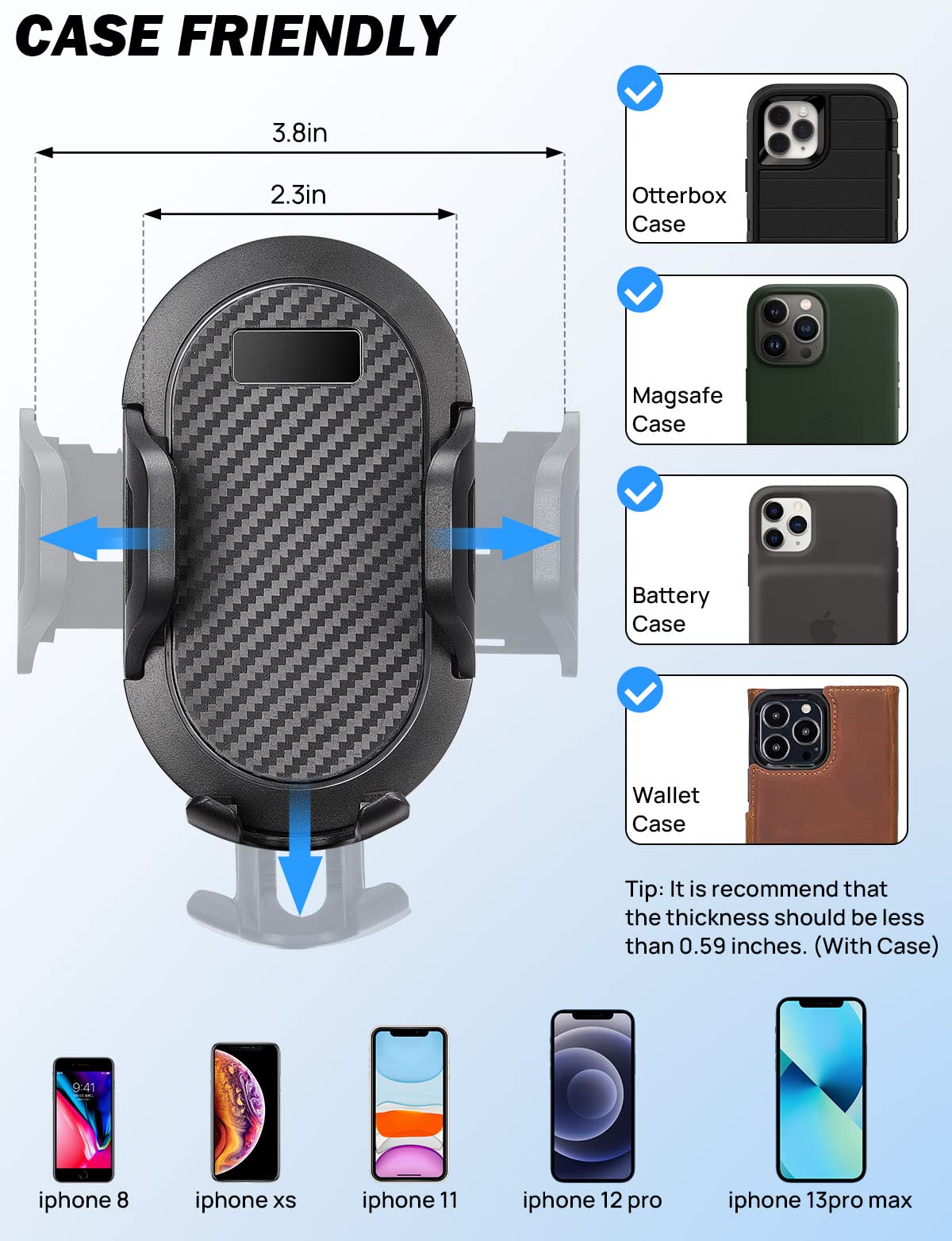 Joytutus Cup Holder Phone Mount For Car,  Car Cellphone Large Adapter Long Arm With 360 Degree Rotation,Compatible Iphone, Samsung & All Smartphones