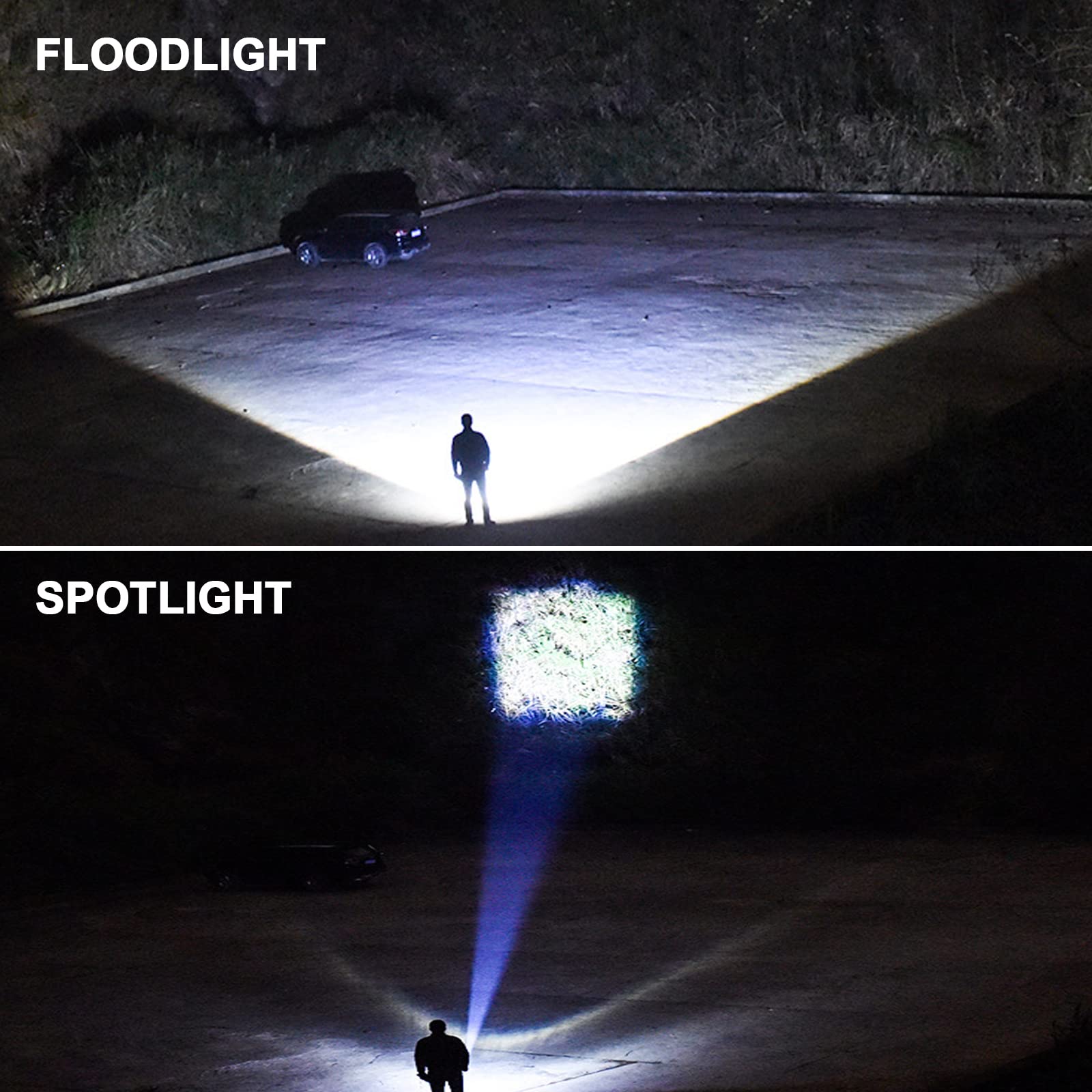Punlim Led Rechargeable Flashlight, Portable Bright Tactical Flashlights, Magnetic Flashlight With 360°Cob Light, Zoomable, Waterproof, 4 Modes Lights For Camping Emergencies Car Walking (2 Pack)