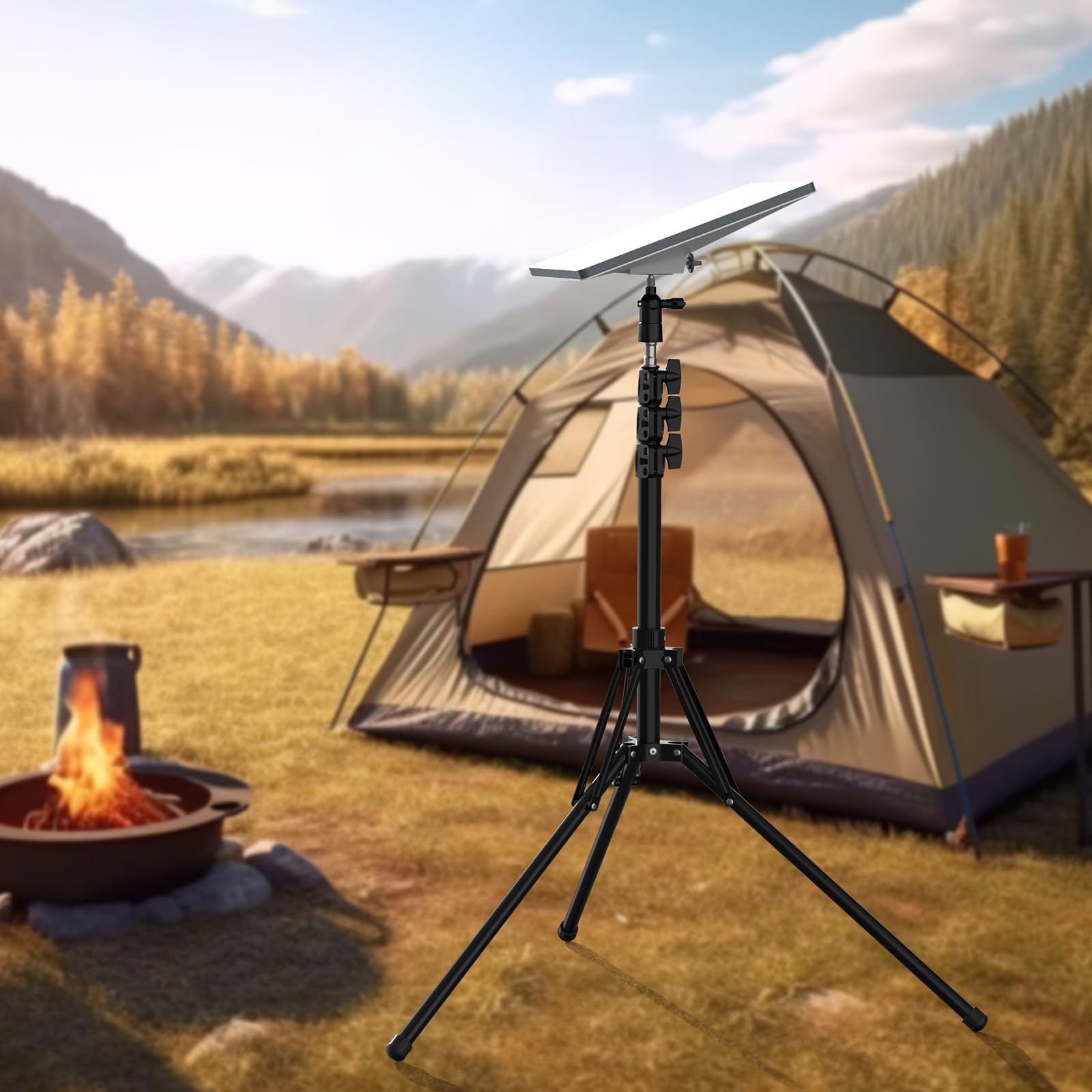 Koroao Starlink Mini Tripod Mount, Starlink Mini Adapter With 1/4'' Screw Mounting Tripod Stand, Adjustable Height 36-70In Starlink Mount, Pole Mounting Kit For Starlink Gen 4(V4) Standard Dish