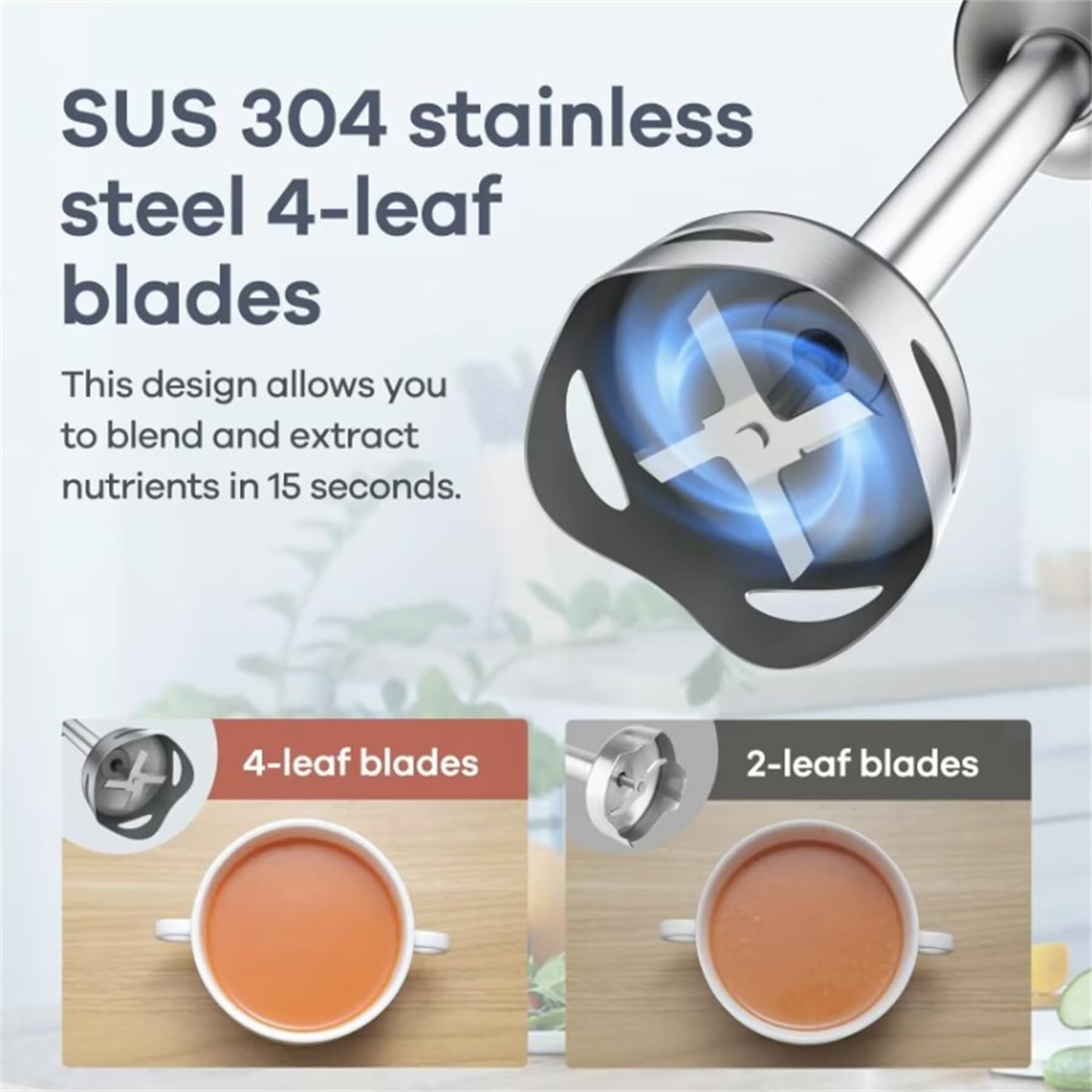 Uniqus 6-In-1 Hand Blender–Versatile Kitchen Gadget For Blending,Whipping,And Mixing,Compact&Powerful Small Hand Blender With Stainless Steel Blades,Perfect For Smoothies,Soups & More