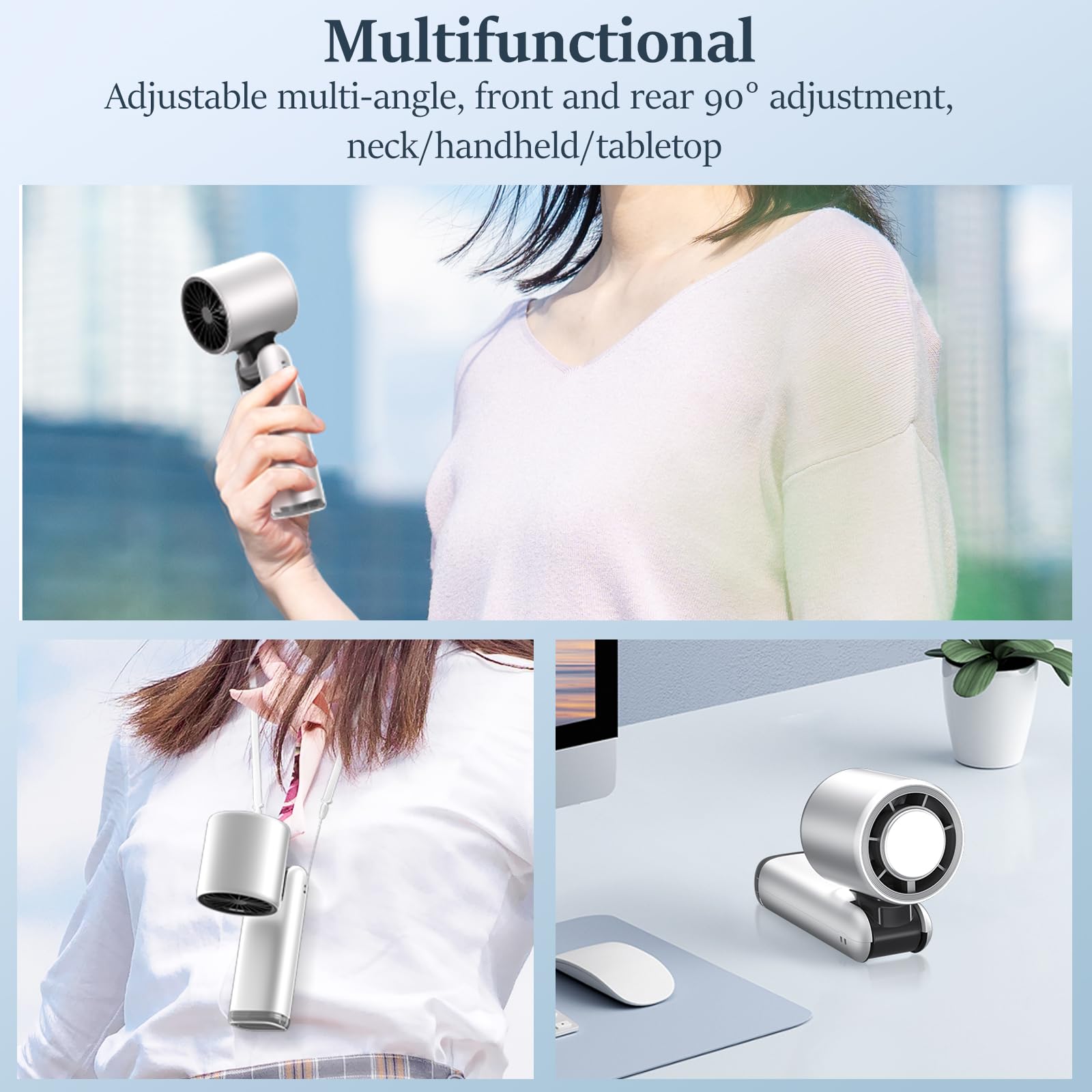 Saytay Portable Handheld Fan, 100 Speed Adjustable Turbo Mini Fan With Lower The Temperature Mode