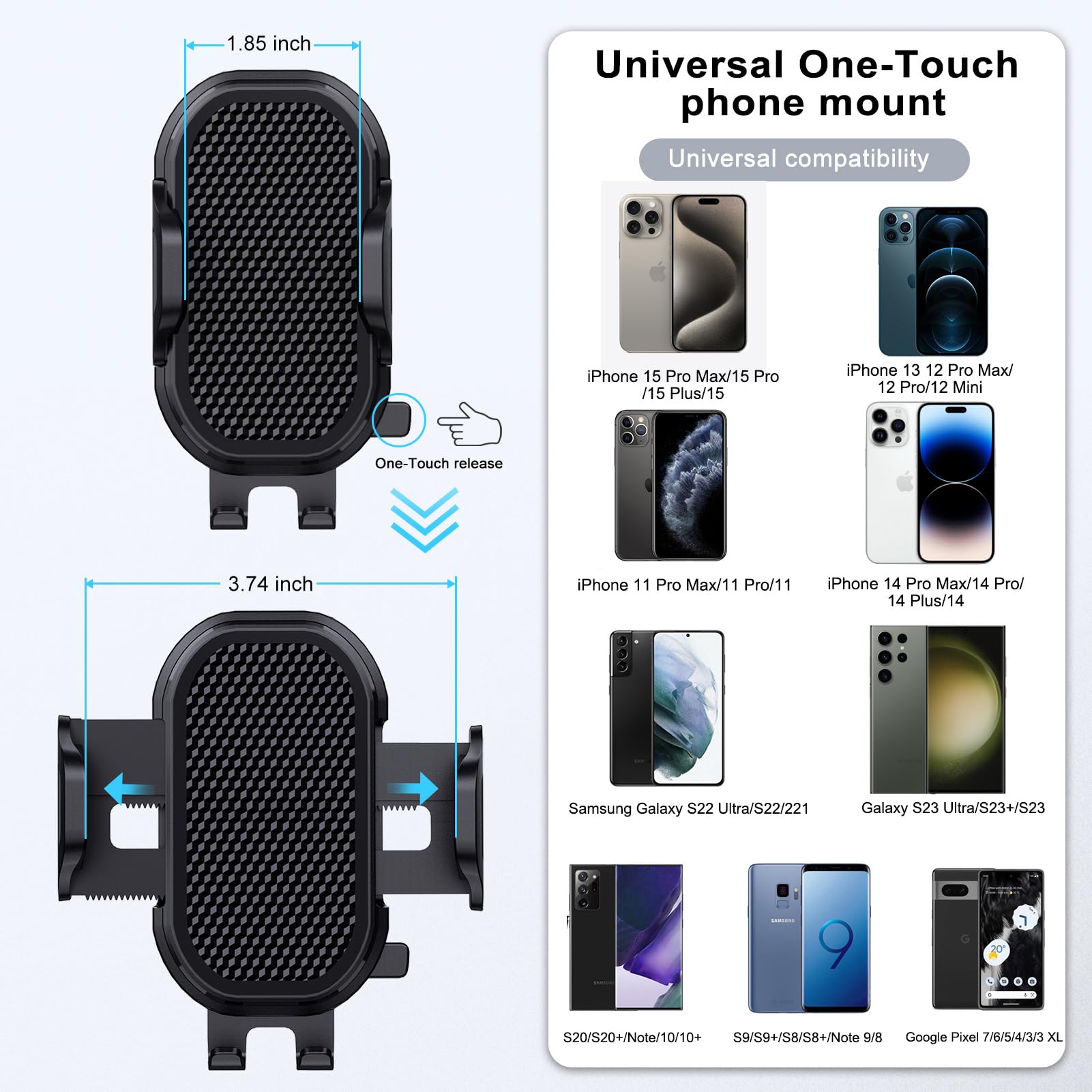 Lopnord Car Phone Holder Mount Cup Holder, Phone Mount For Car Compatible With Iphone 16 15 14 Pro Max/Samsung Galaxy S24 S23 S22 Ultra, Cell Phone Holder Car Flexible Gooseneck Phone Holder For Car