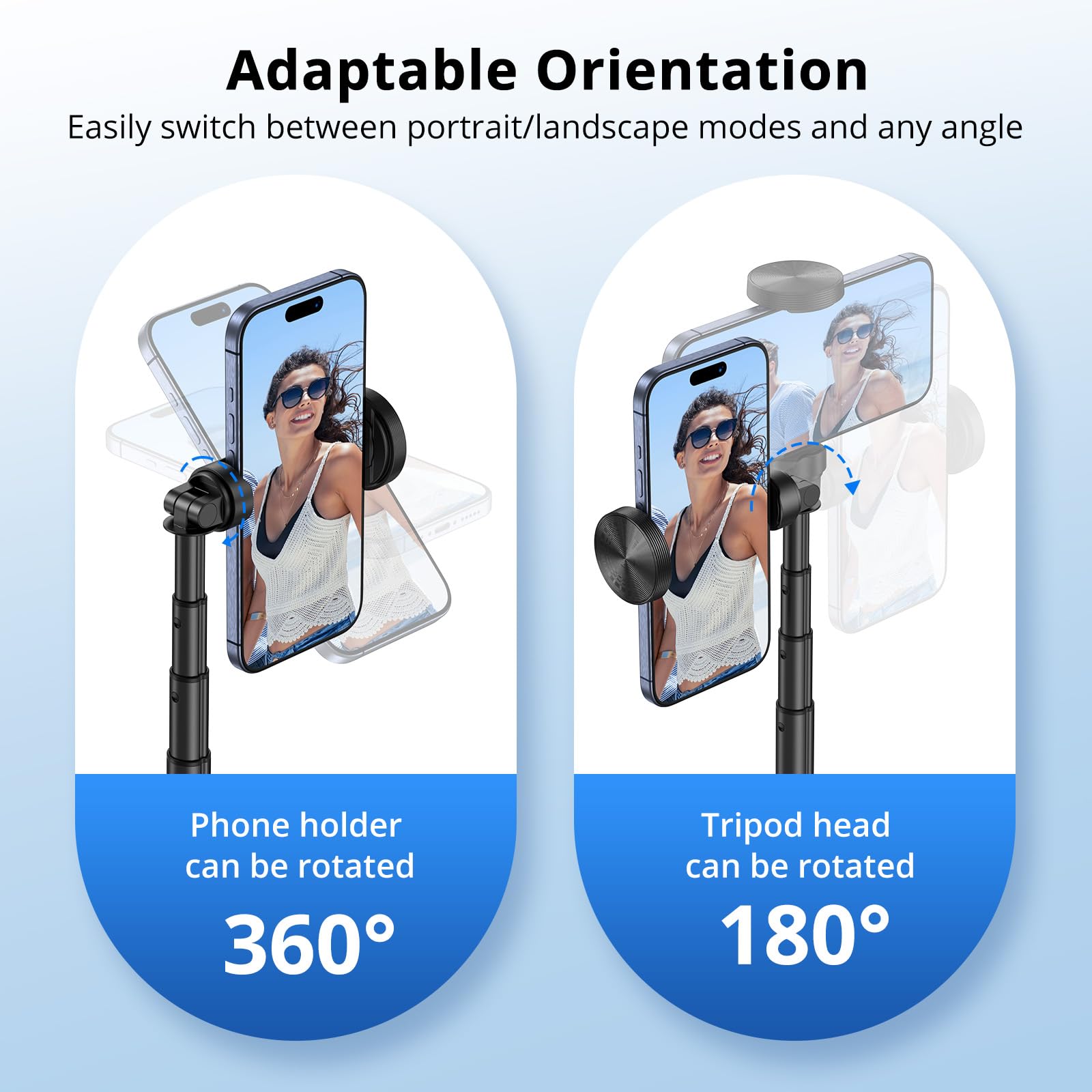 Syncwire 55" Selfie Stick Phone Tripod, All-In-One Extendable Aluminum Cell Phone Tripod Stand Travel Tripod With Rechargeable Bluetooth Remote, Compatible With Iphone, Samsung And More Android Phone