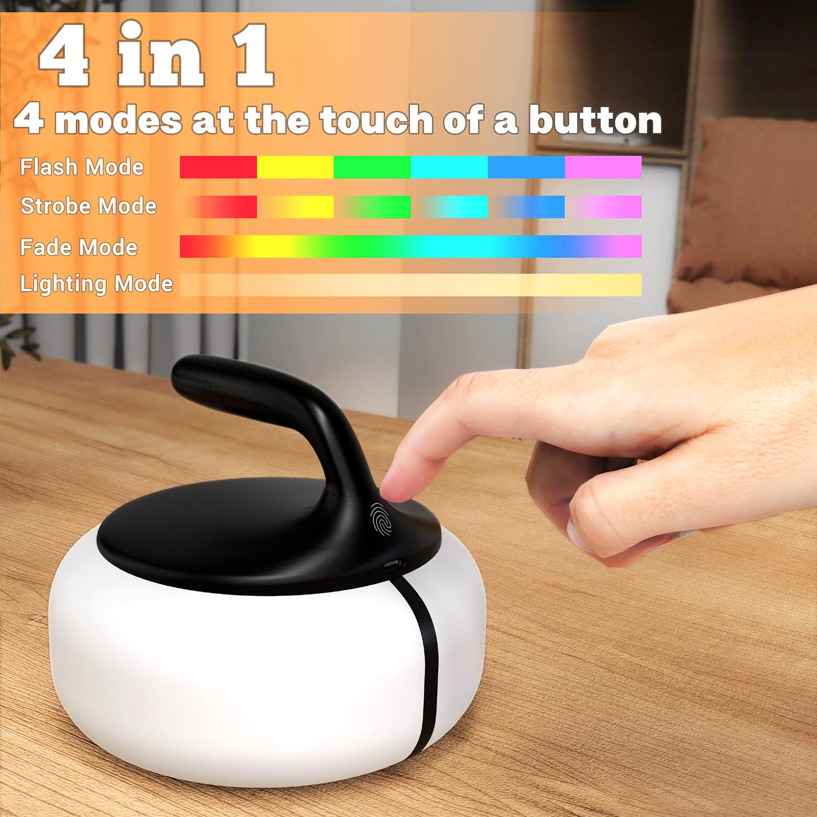 Cozoo Rgb Table Lamp Cordless Rechargeable Portable,Powerful 6000Mah Battery Operated Night Light Dimmable Led Ambient Lighting Bedroom Lamp For Bedside/Livingroom/Patio/Walking/Reading/Kids Bedroom/