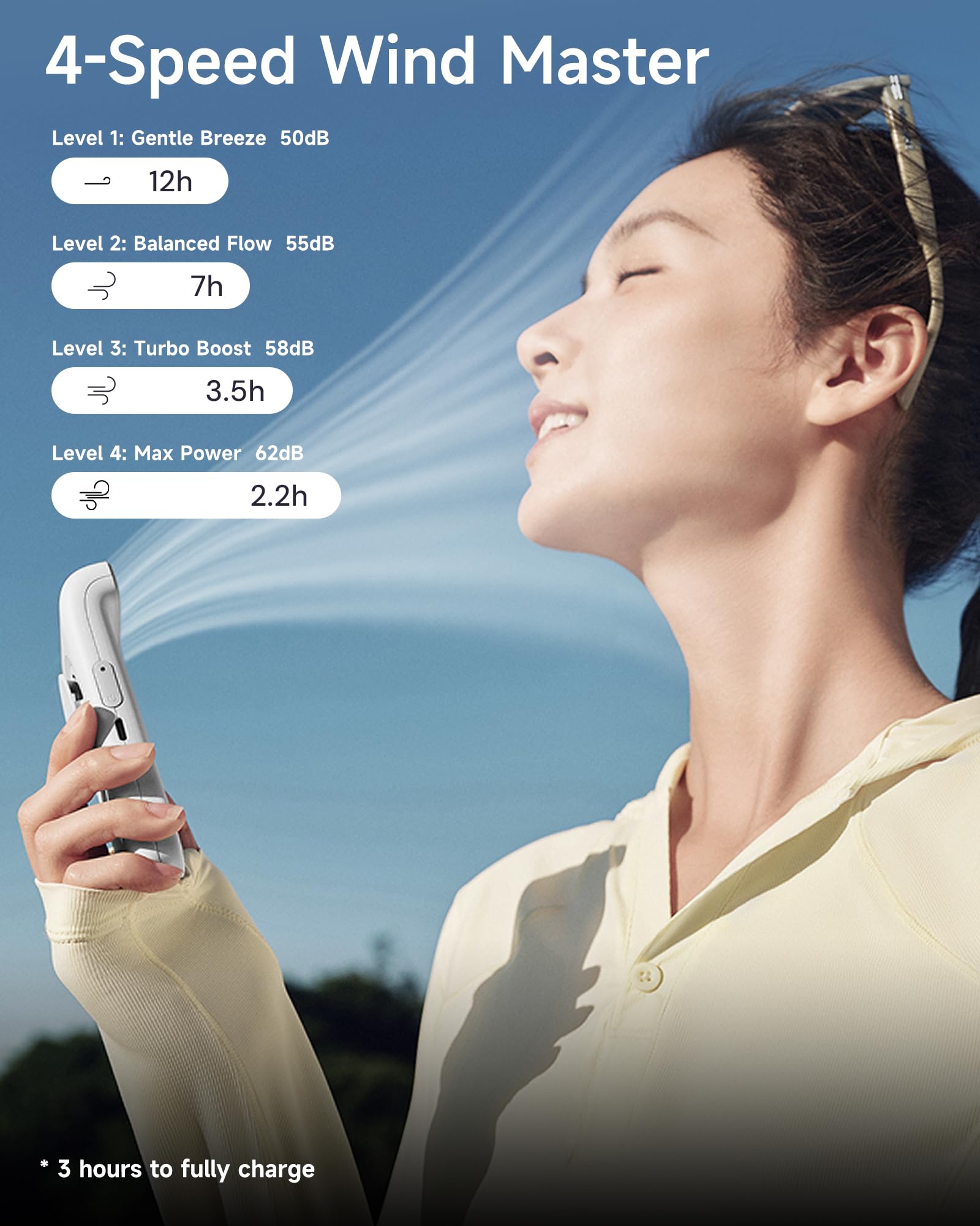 Beneunder MagSafe compatible handheld fan, small and portable with magnetic ring for convenient personal cooling