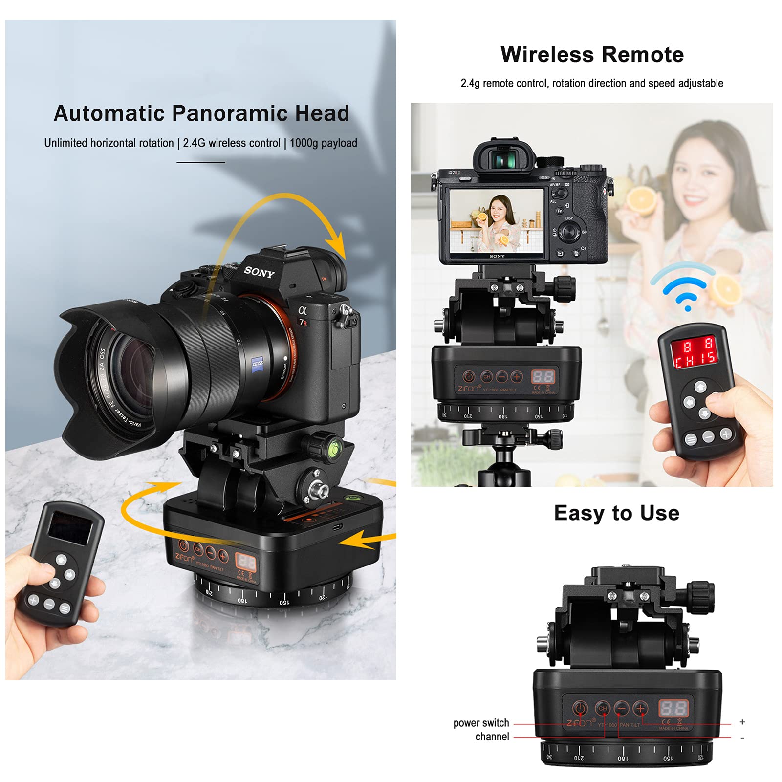 Ztfon Automatic Motorized Video Tripod Smarphone