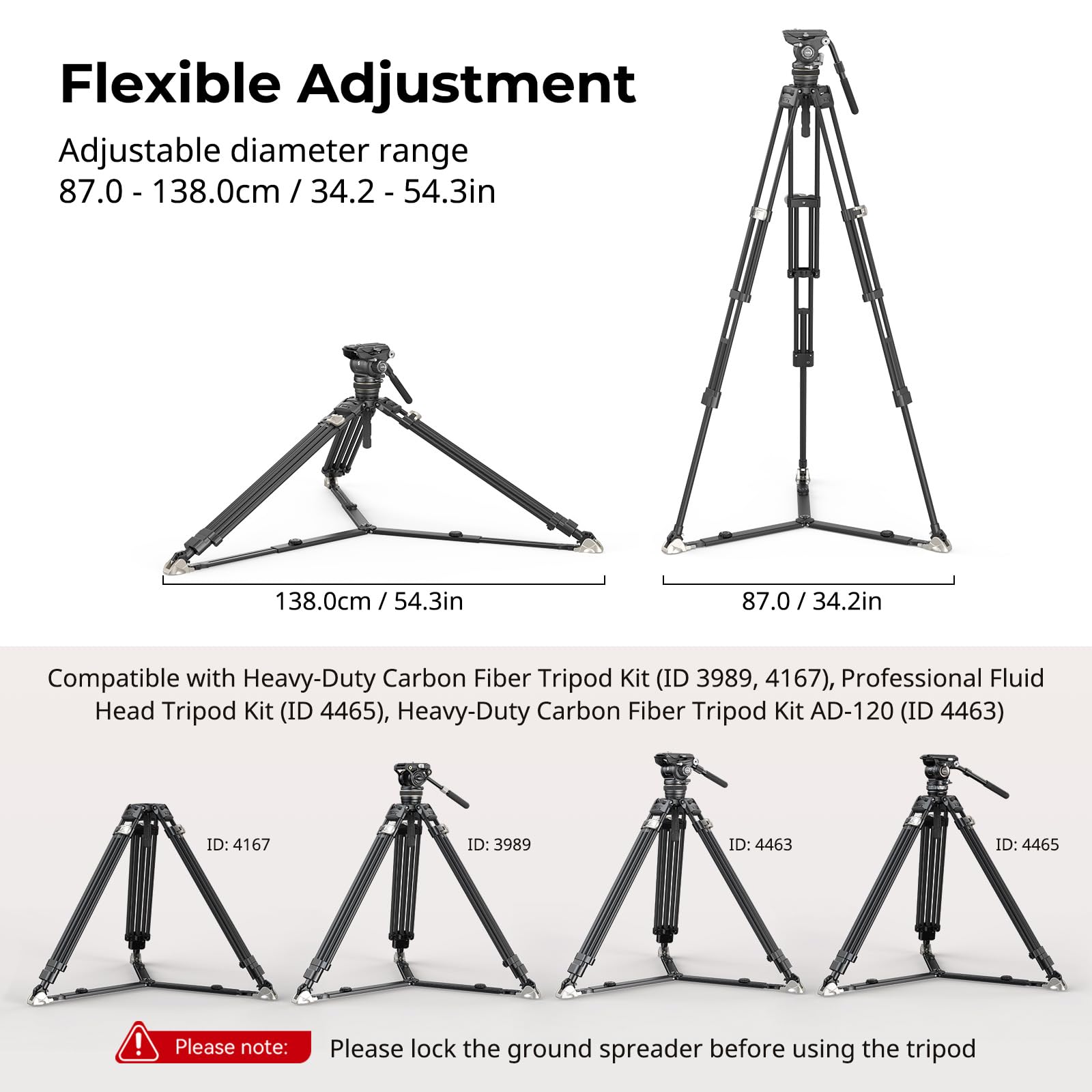 Smallrig Quick Release Ground Level Tripod Spreader For Ad-100 Heavy-Duty Tripod, Ad-Pro8 Tripod And Ad-120 Video Tripod, Diameter Range 87-138Cm (34.2-54.3In) - 4507