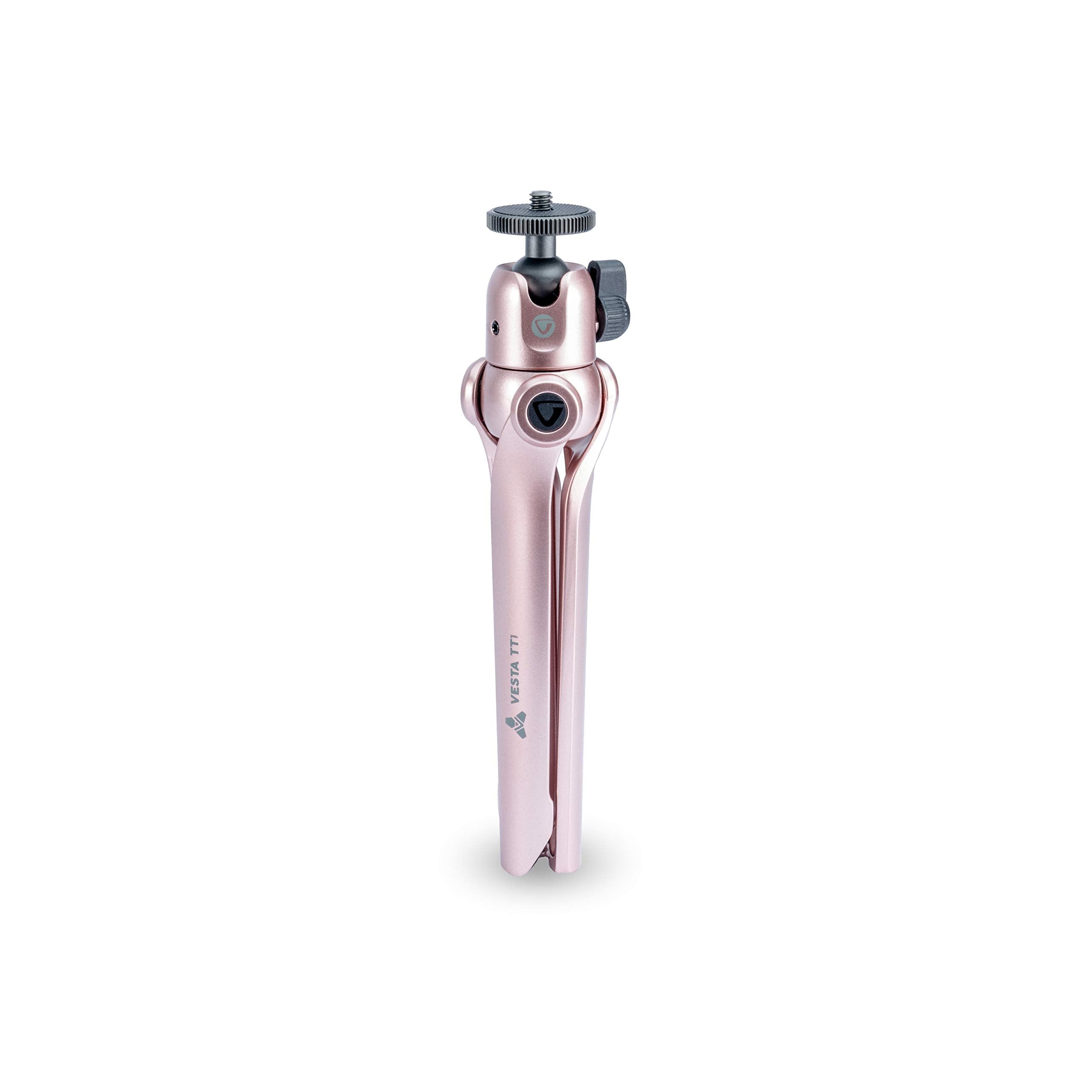 Vanguard Vesta Tt Aluminum Tabletop Tripod With Smart Phone Holder - Rose (Vesta Tt1 Rose)