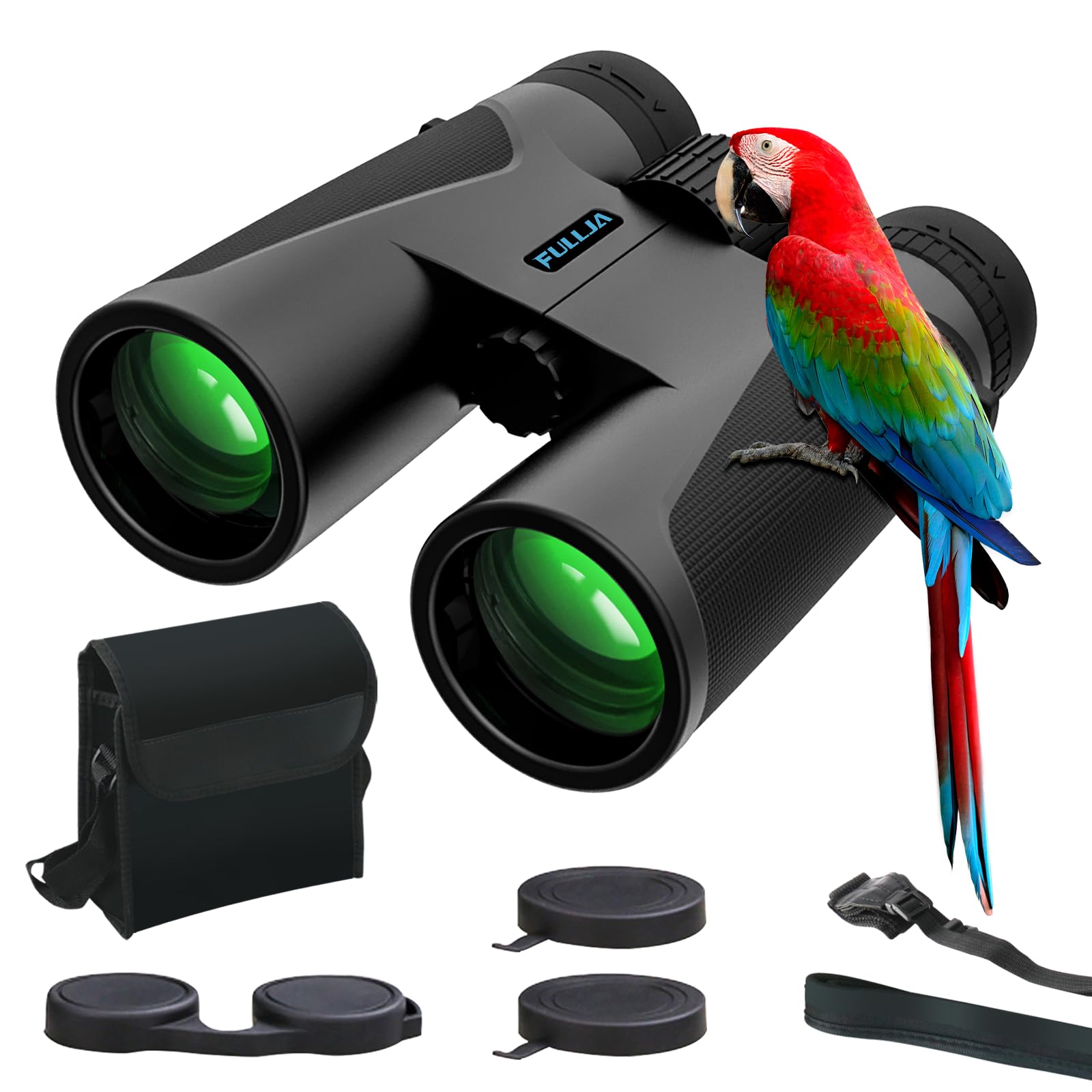 Fullja 12X42-High-Power-Compact Binoculars For Adults - Lightweight Binoculars For Women Girls, Easy Focus Waterproof With Bak4 Prism Lens For Bird Watching, Hiking, Hunting, Sports Event