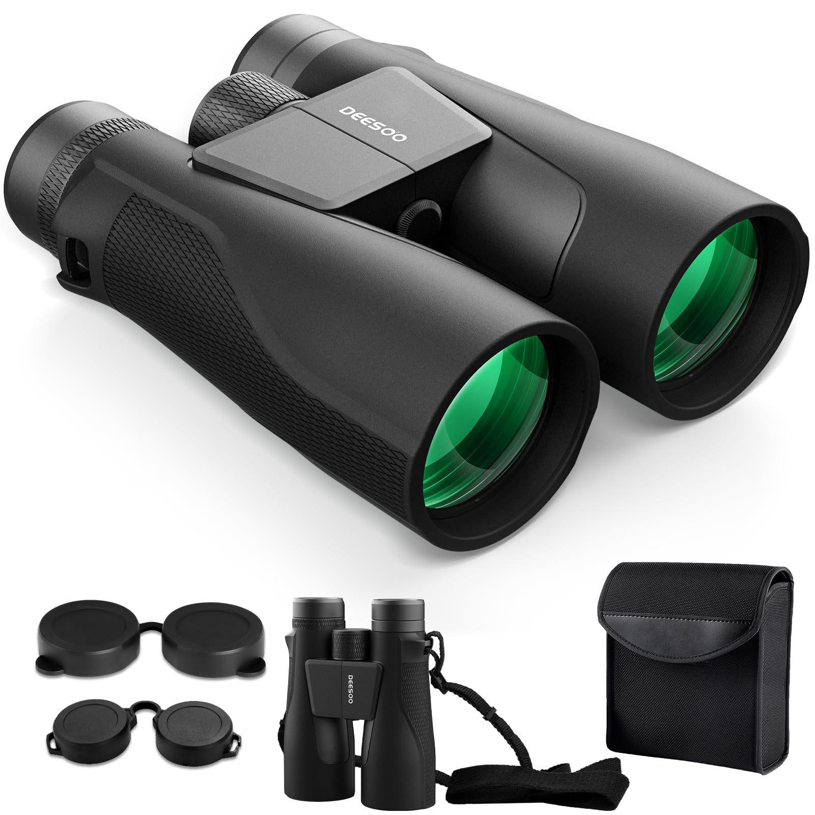 Deesoo 15X56 Hd Binoculars For Adults High Powered: Waterproof Binoculars For Hunting With Large View- Professional Binocular For Bird Watching Travel Hunting Stargazing,Black