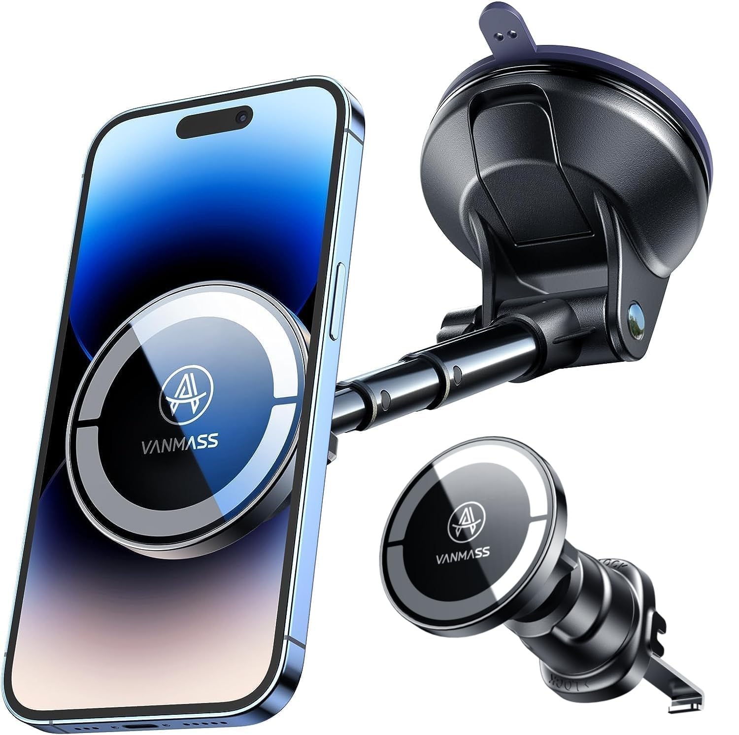 Vanmass [Military-Grade]For Magsafe Car Mount [  Strongest Magnets] Magnetic Phone Holder Suction Cell Stand For Dashboard Windshield Vent,Truck Cradle For Iphone 16 15 14 13 12 11 Android
