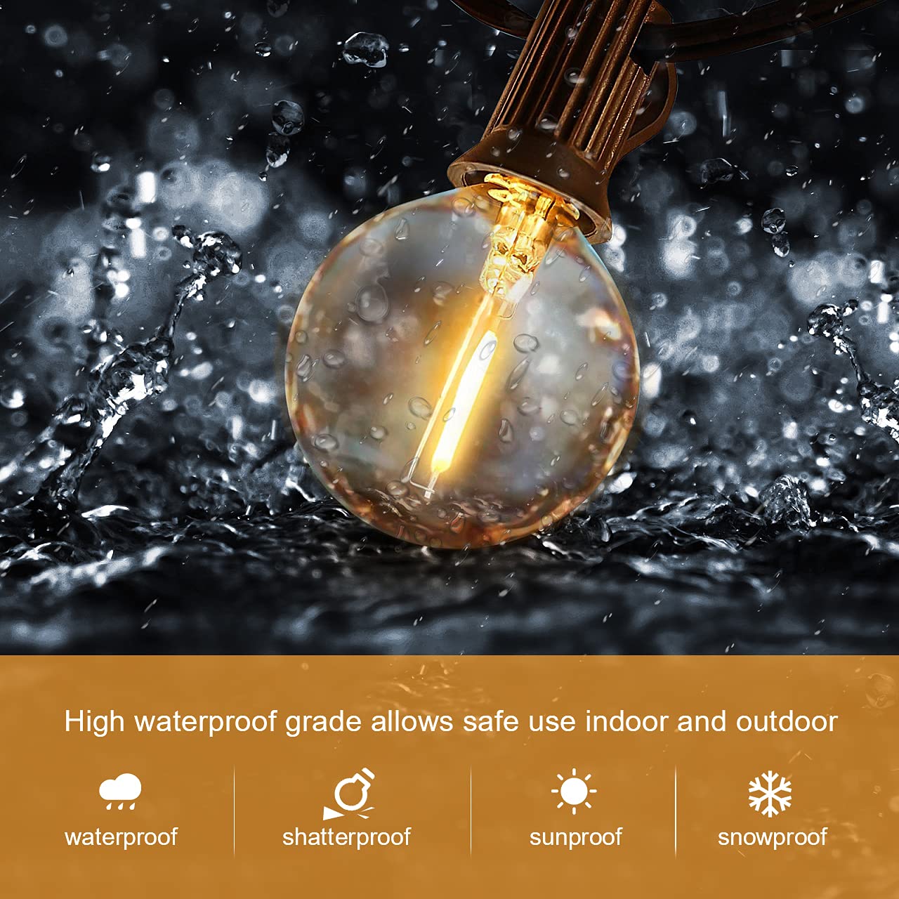 Histar Led 30Ft Outdoor String Lights With Remote Waterproof Patio Lights 27 Dimmable G40 Bulbs, Outdoor Globe String Lights Decorative Backyard Bistro Garden Balcony Cafe Lights