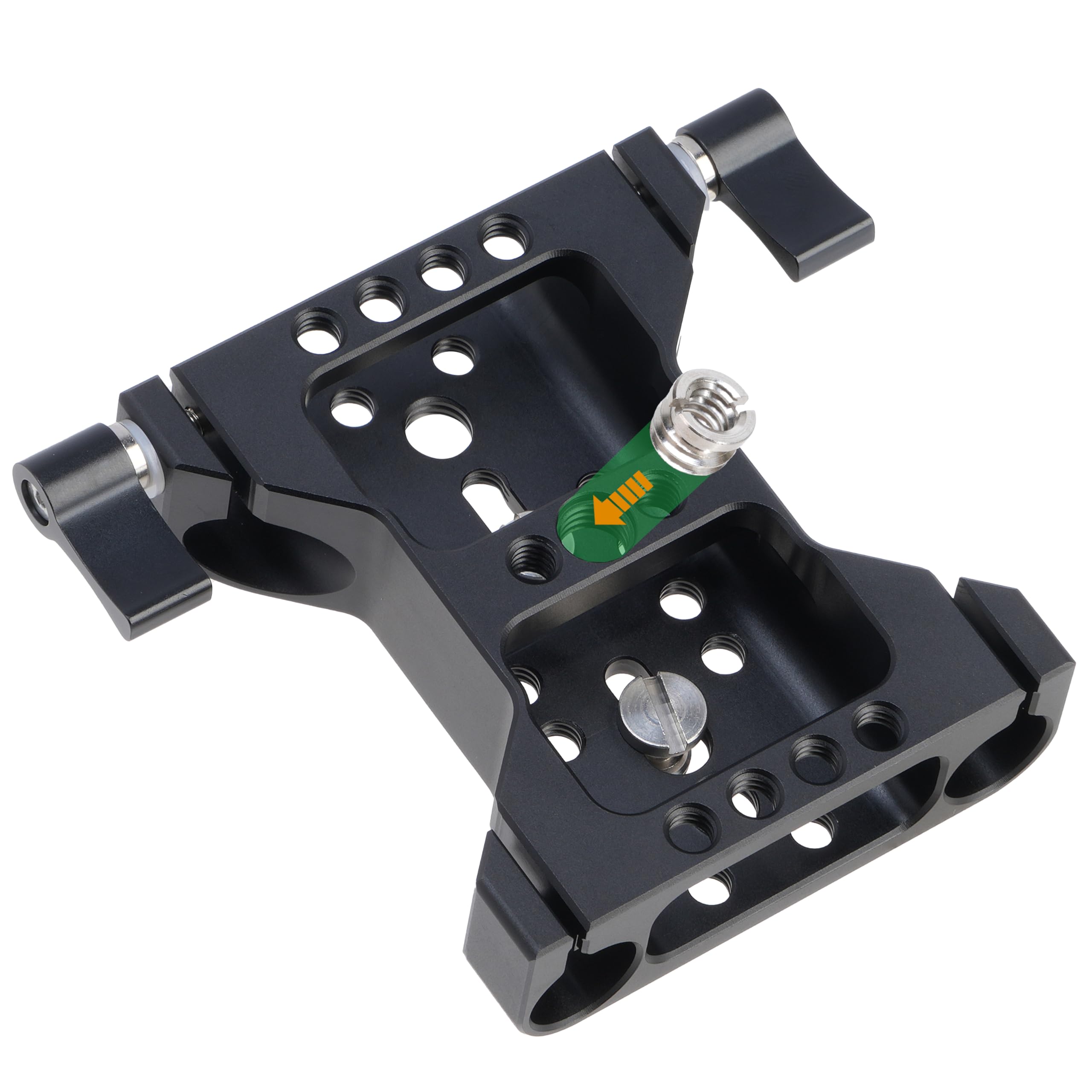 Fotga 15Mm Rail Camera Base Plate With 12Inch Carbon Fiber Rods For Dslr Camera/Cage/Tripod Rig,1/4"-20 3/8"-16 Screw And Holes For Multi-Purpose