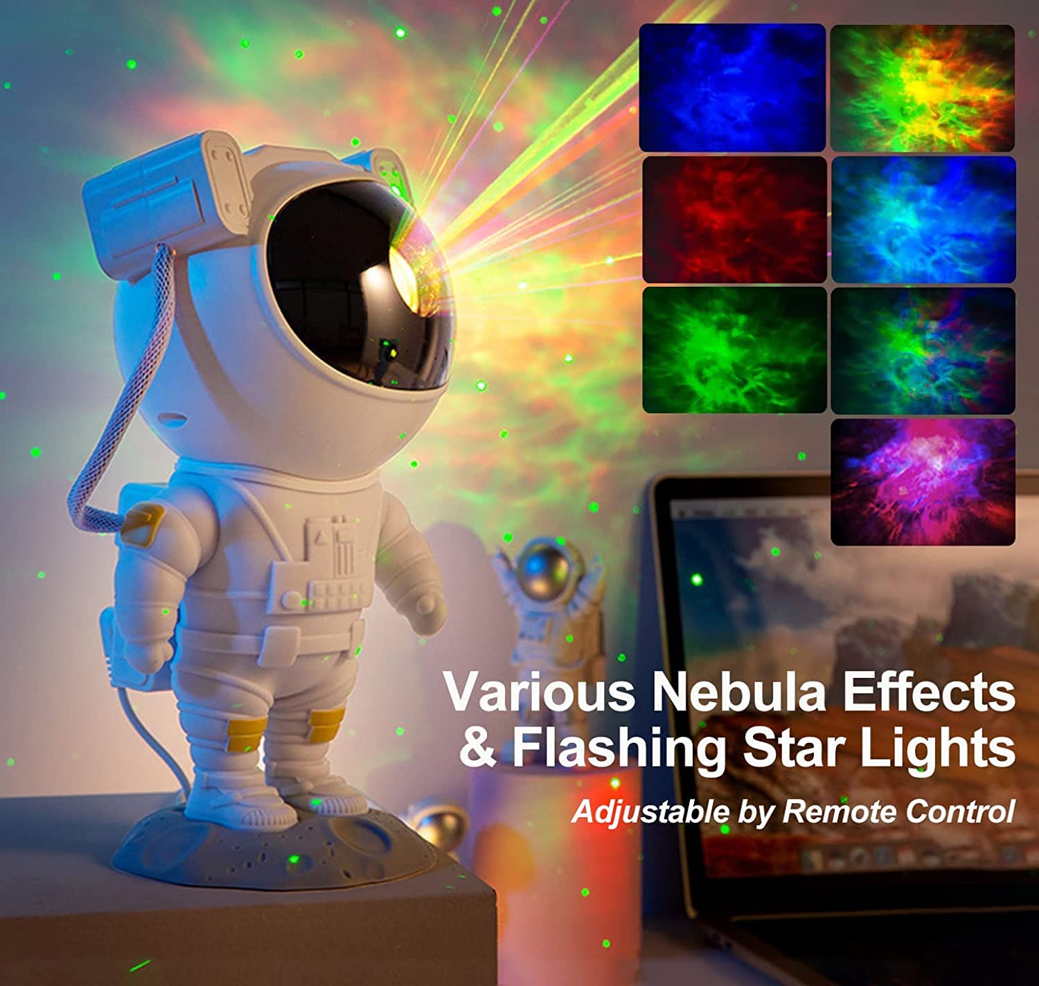 Leanju Star Projector Galaxy Night Light Astronaut Starry Nebula Ceiling Led Lamp With Timer And Remote  For Kids