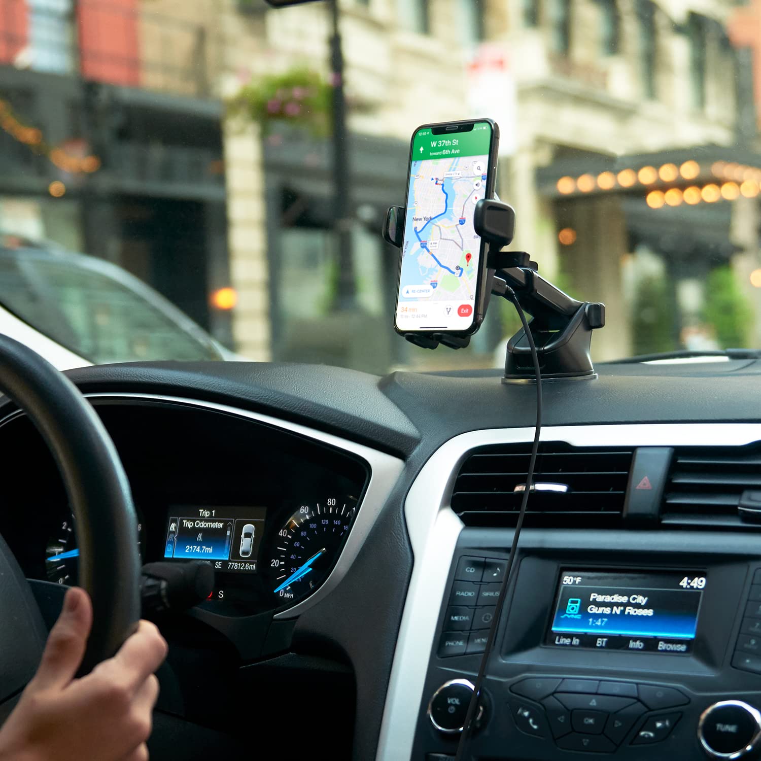 Iottie Car Charger Easy One Touch Wireless 2 Qi Charging Dashboard Phone Mount For Iphone, Samsung Galaxy, Huawei, Lg, Smartphones