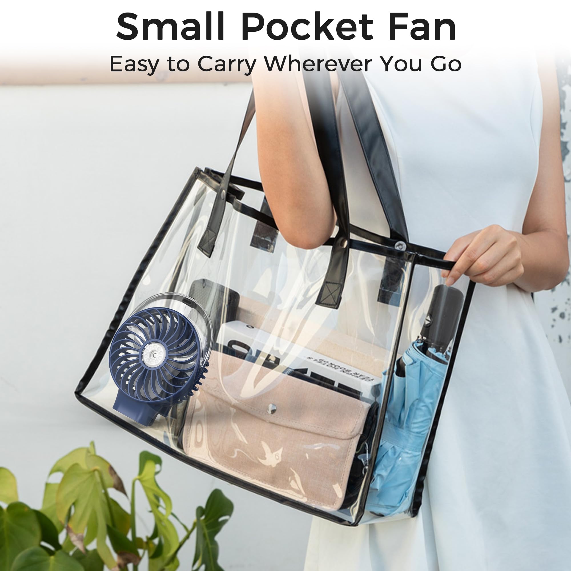 Comlife Portable Handheld Misting Fan, 3000Mah Rechargeable - Up To 10H Cooling & 1H Misting