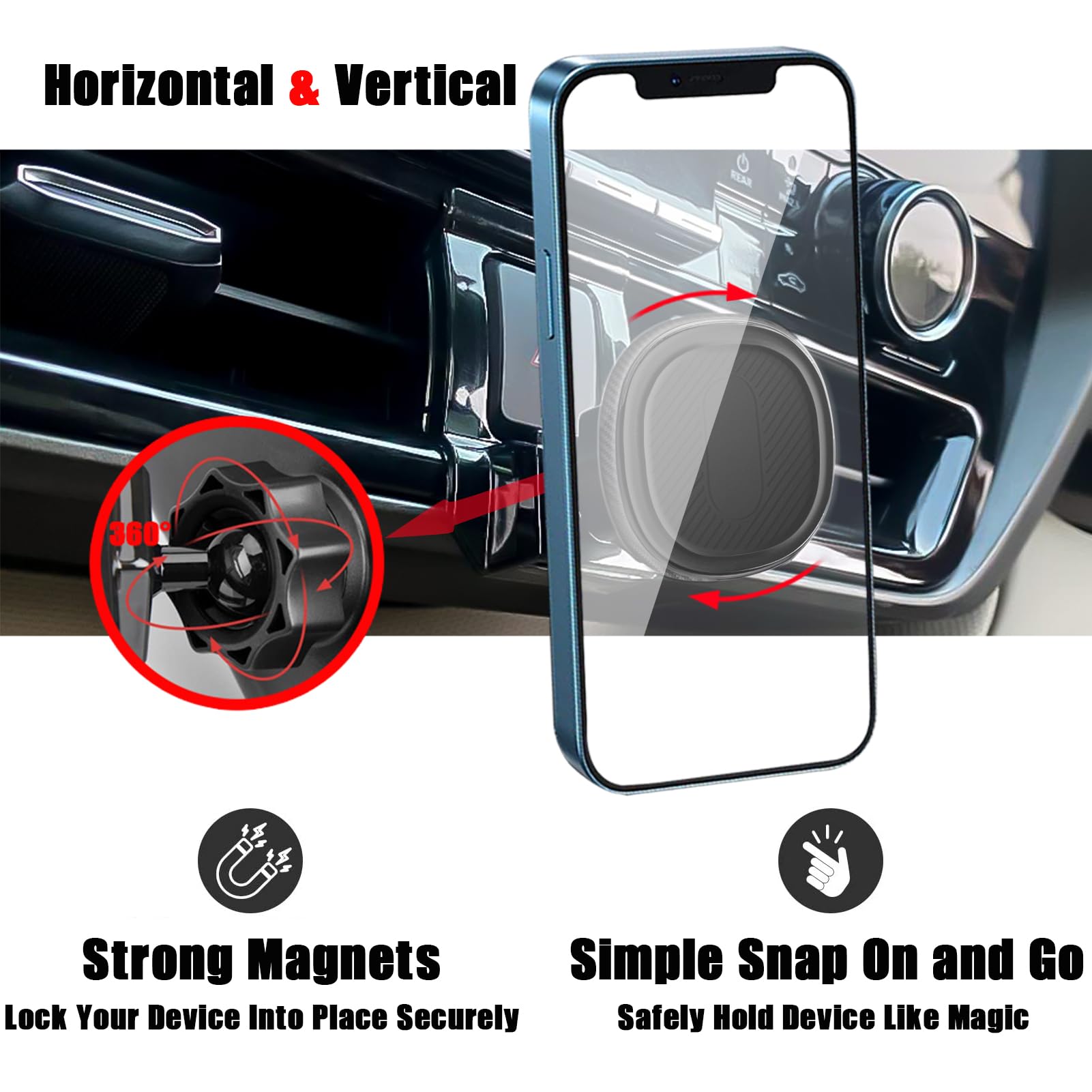 Mengfly Car Phone Holder, Air Vent Magnetic Navigation Mount, For Toyota Highlander/Hybird 2020    , Magnet Custom Cradles Stand For Iphone Samsung Htc And All Smartphone