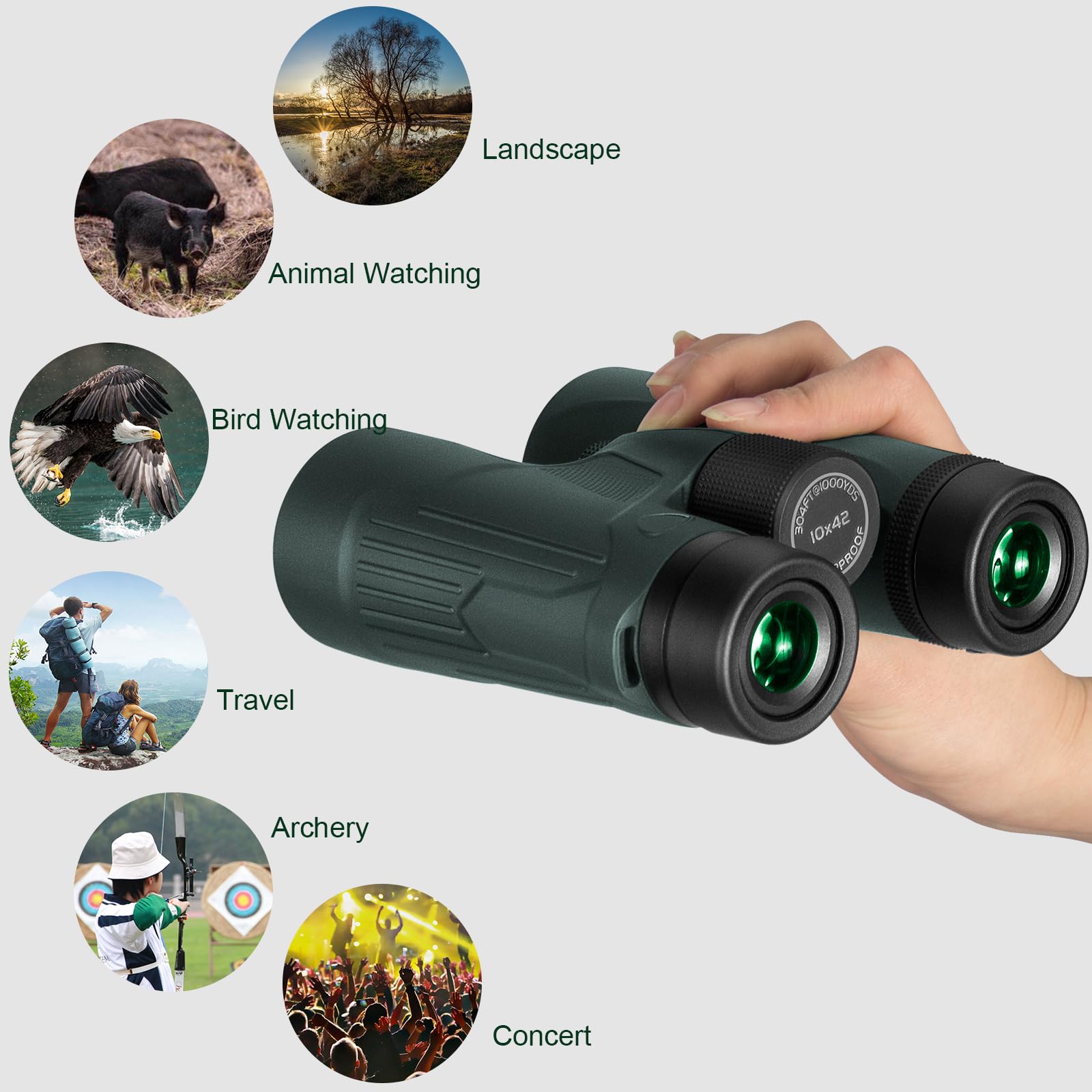 Celticbird 10X42 Hd Binoculars With Phone Adapter, Case, Bak4 Prism Binoculars For Bird Watching Hiking Camping Wildlife
