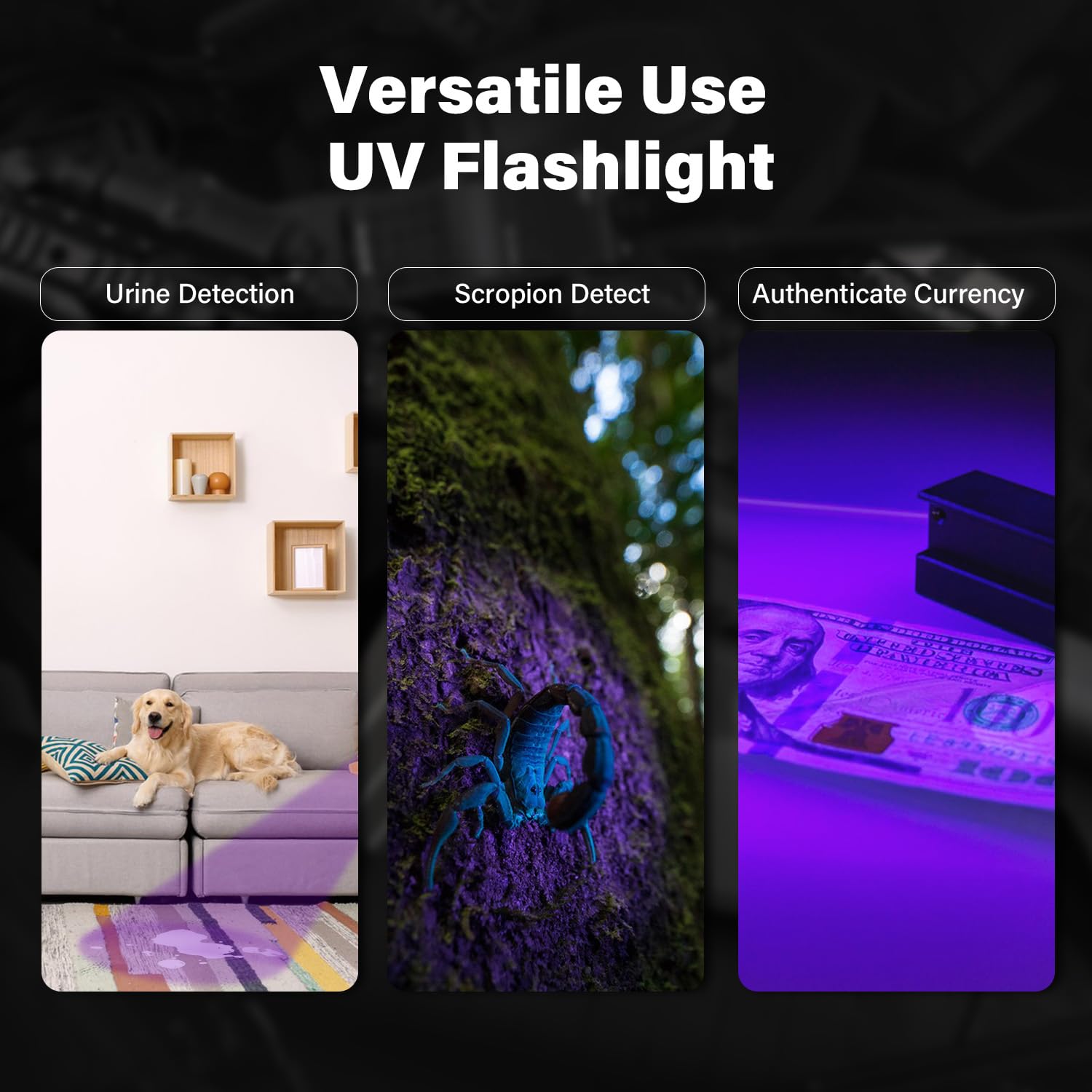 Sparkleing Edc 1000 Lumens Super Bright Led Light, Usb-C Rechargeable With Uv, Pocket Clip, 6 Modes Ipx4 Waterproof Flat Flashlight For Emergency & Outdoor
