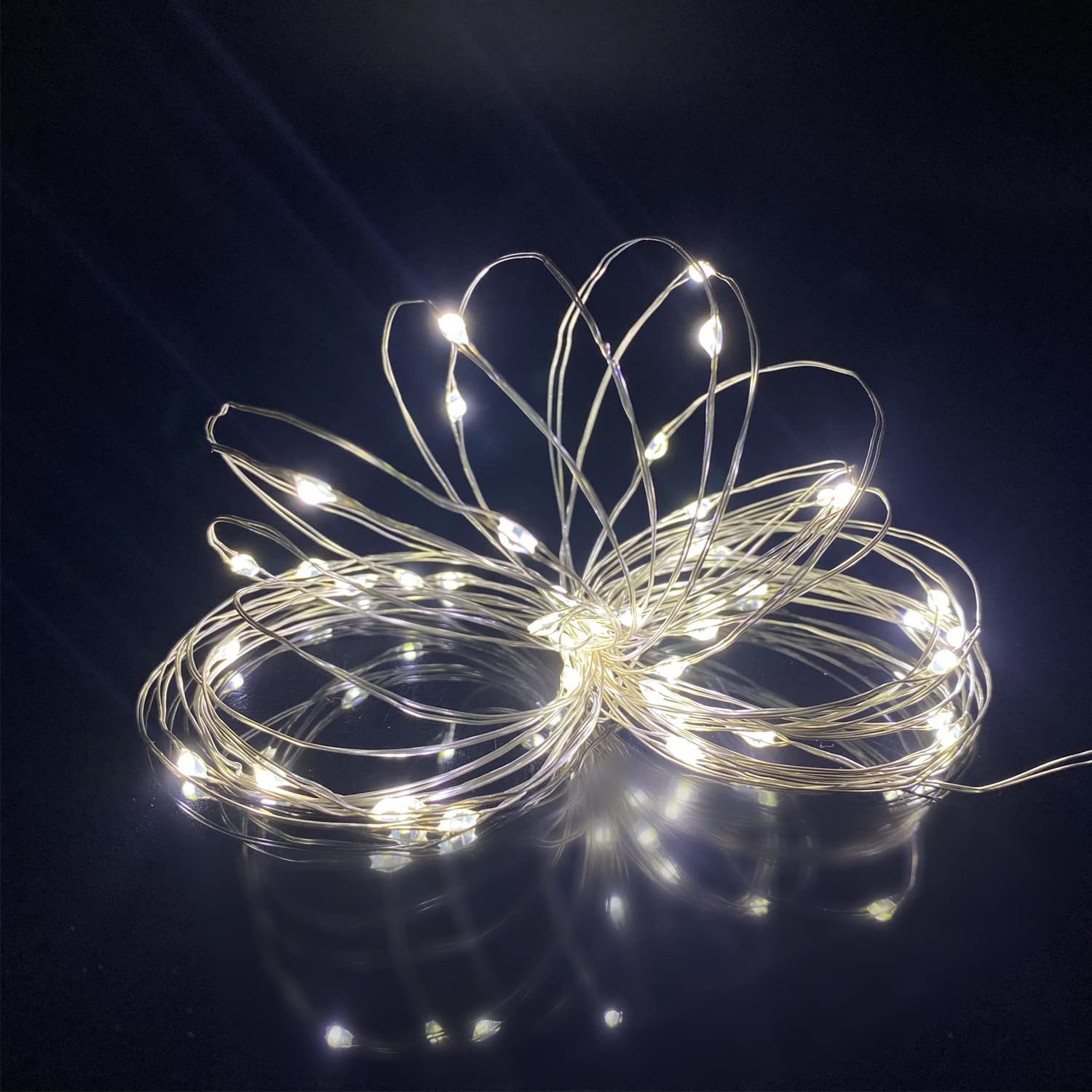 Luna Gift Pack 2 Battery Operated Mini Lights,Indoor Led Fairy Light With Timer 6Hours On/18Hours Off For Wedding Easter Party Decorations,50Count Leds,18Feet Silver Wire (Cold White)