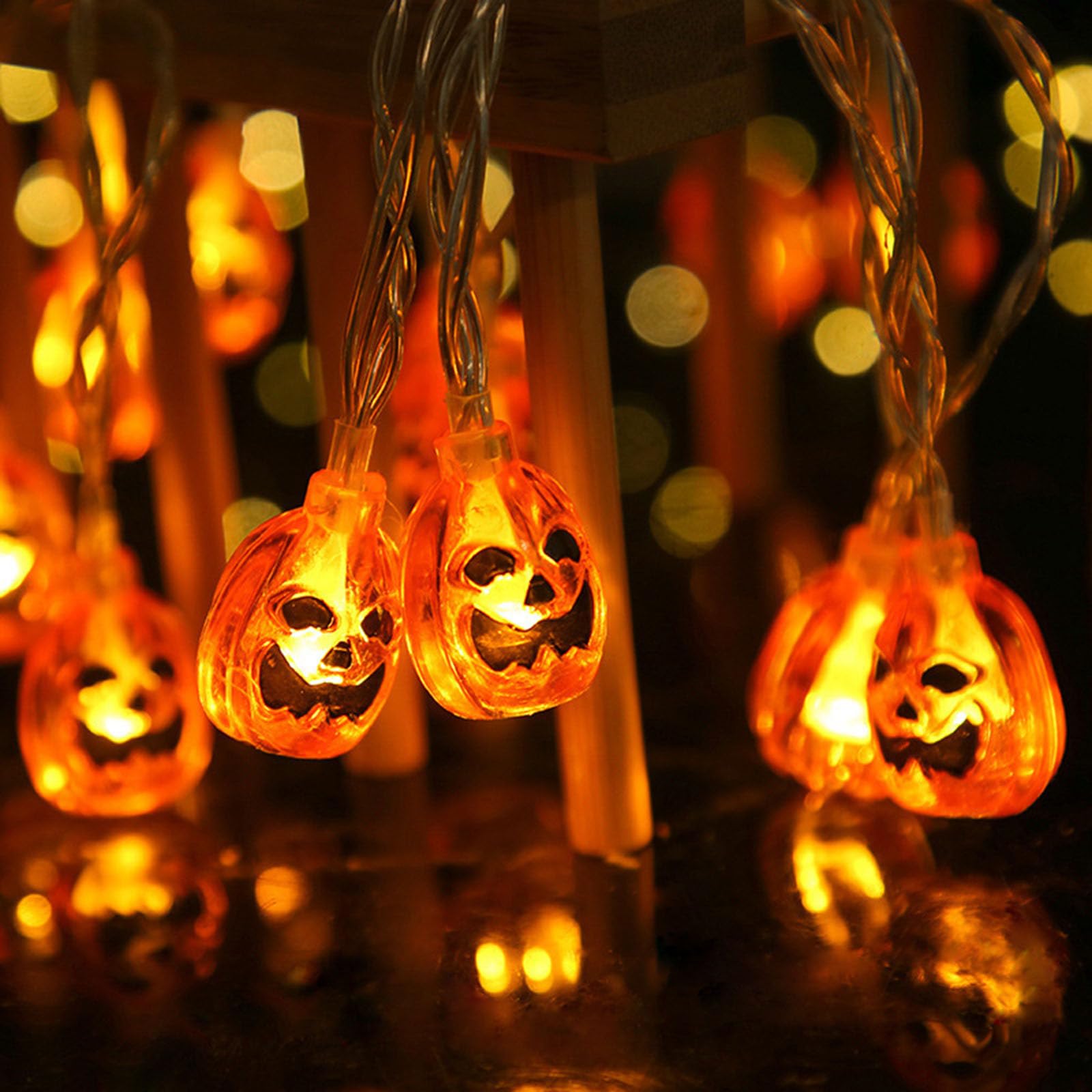 Tkygu Halloween Decorative9.8Ft15Led Light Pumpkin Decorative String Light String Light Waterproof Halloween Lights 2 Modes For Party Christmas Decoration (Pumpkin 2Pack)