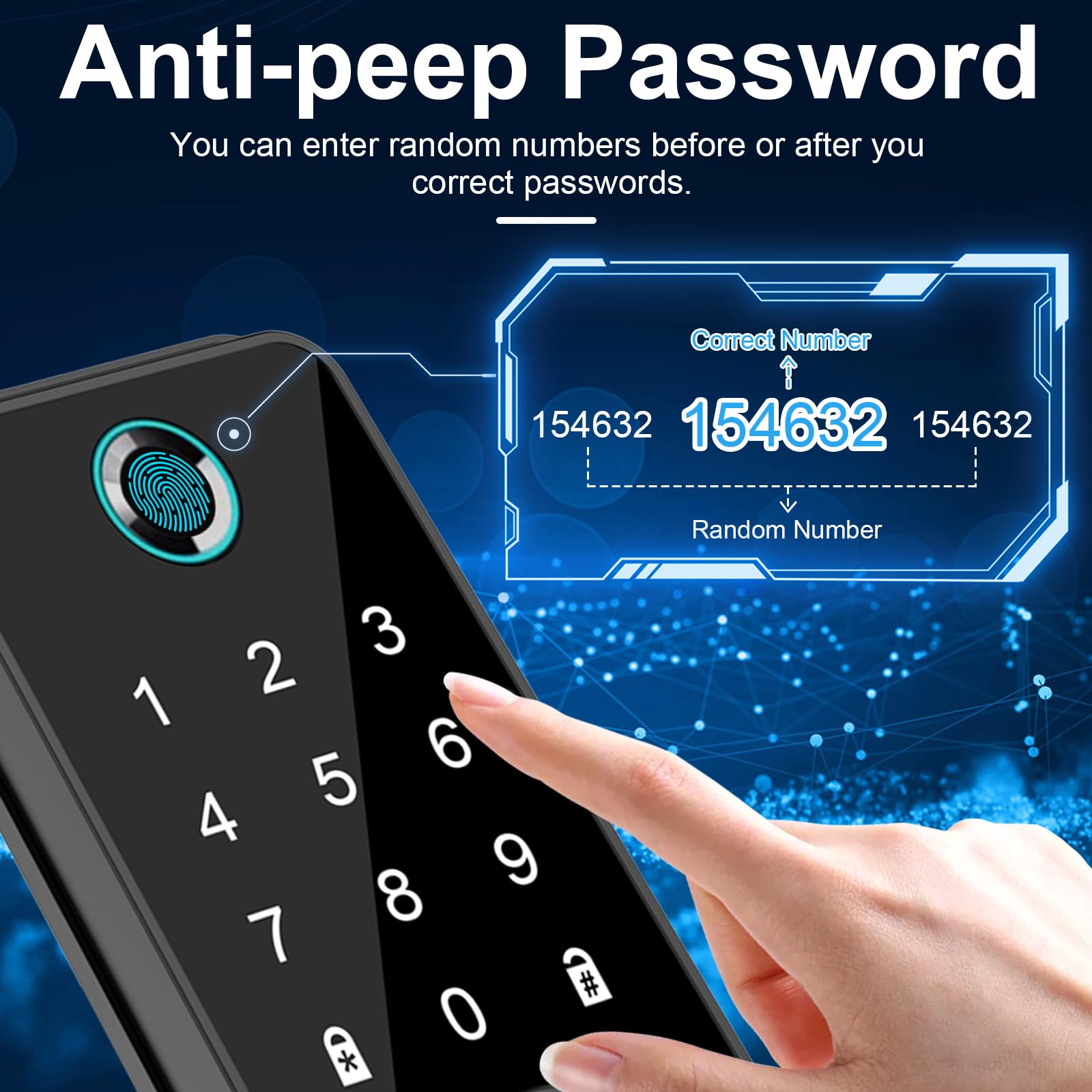 Icamdoor Smart Lock, Fingerprint Deadbolt, Smart Fingerprint Deadbolt, Keyless Entry Door Lock, Bluetooth Digital Locks For Bedroom, Front Door, Office, Apartment