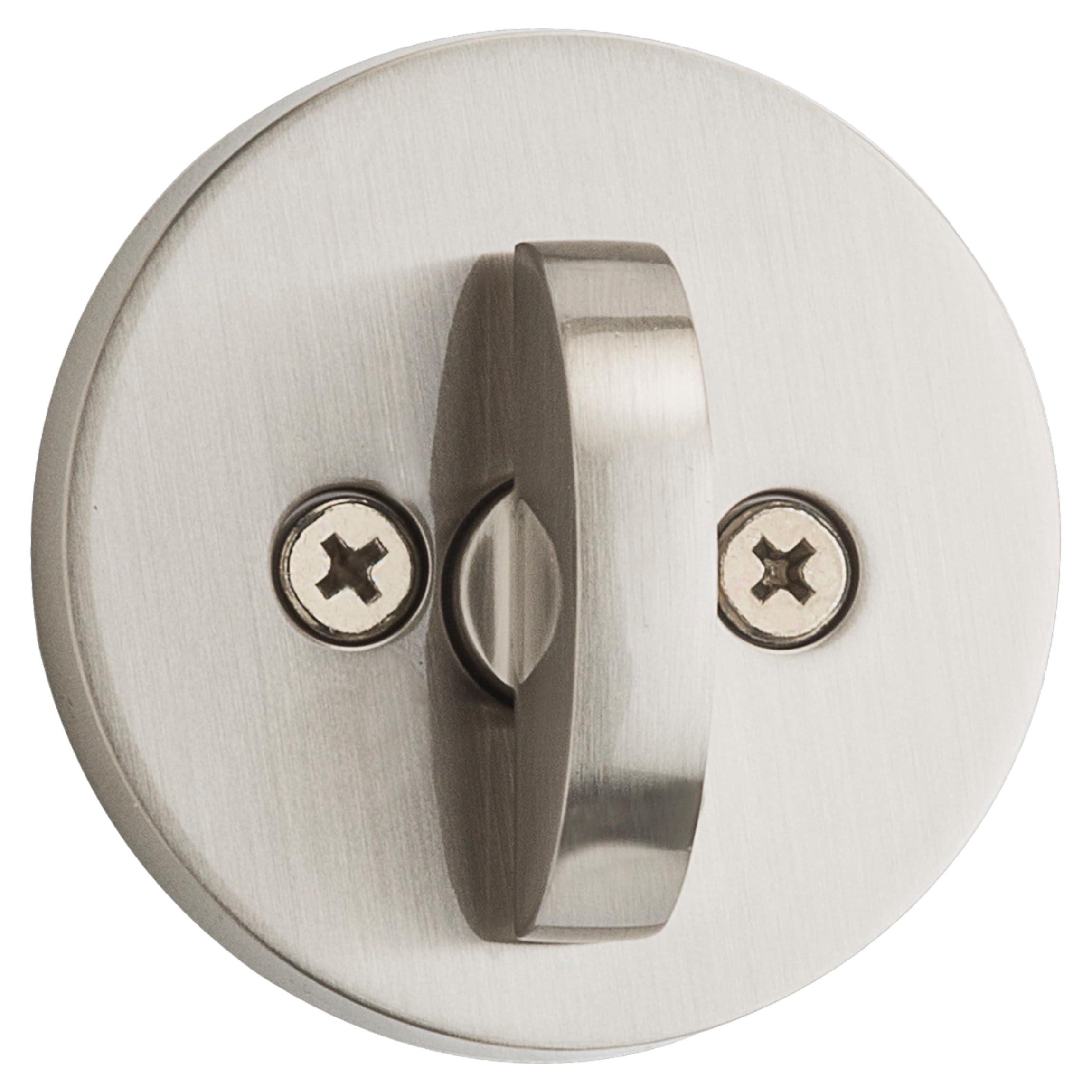Kwikset 158 Milan Deadbolt Lock, Satin Nickel Round Exterior Keyed Front Entry Door, Pick Resistant Smartkey Rekey Security, Single Cylinder Dead Bolt, With Microban Protection