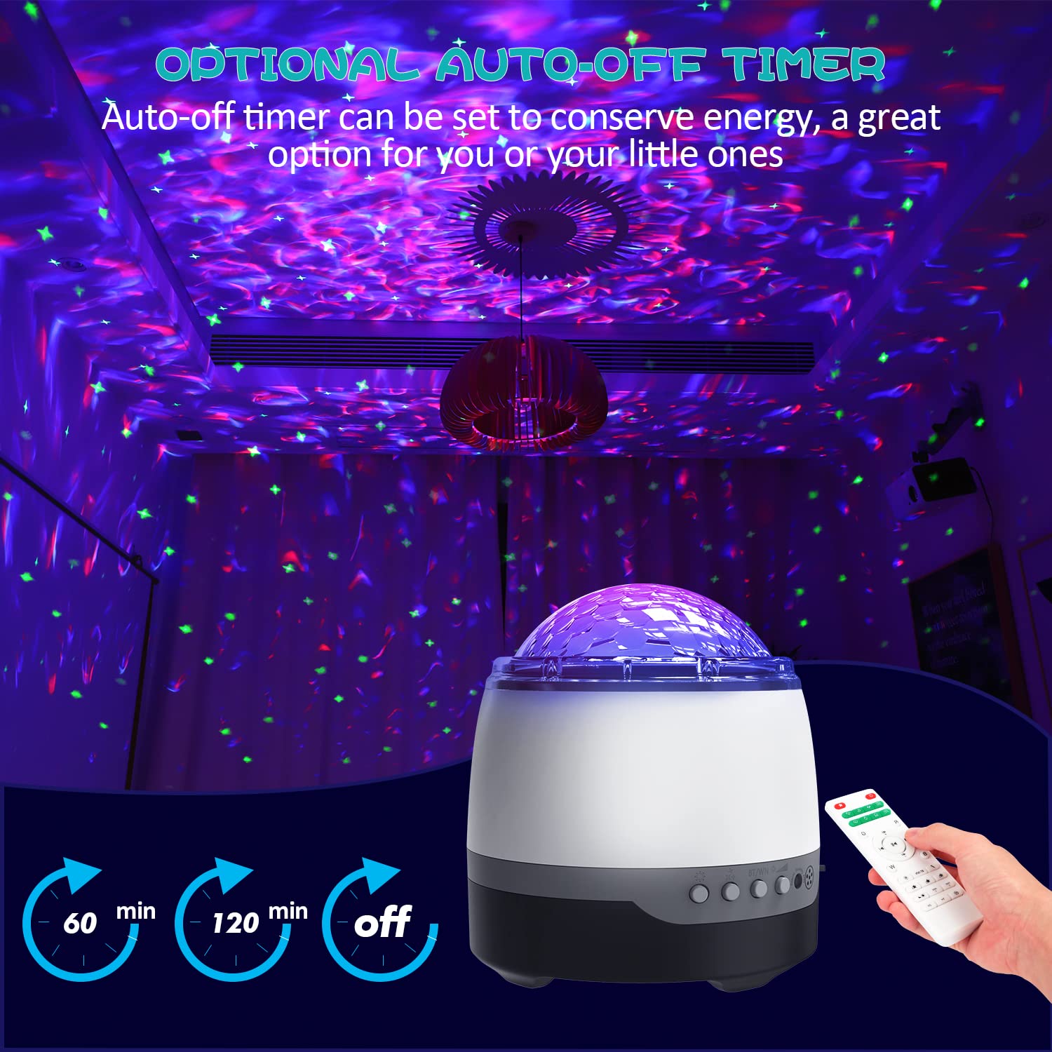 Sunbox Galaxy Projector,Star Projector For Bedroom,Remote Control & White Noise Bluetooth Speaker,8 Soother Sounds,Timer,Led Night Lights For Kids Room, Adults Home Theater, Party, Living Room Decor