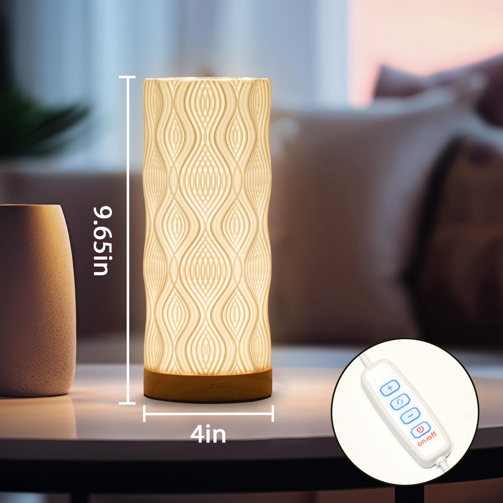 Balkwan Novelty Table Lamp Bohemia Bedside Desk Lamp 9 Level Brightness, 3 Colors Modern Industrial Led Art Decorate Table Lamp For Home Living Room, Bedroom, Nightstand Decor (Bohemian)