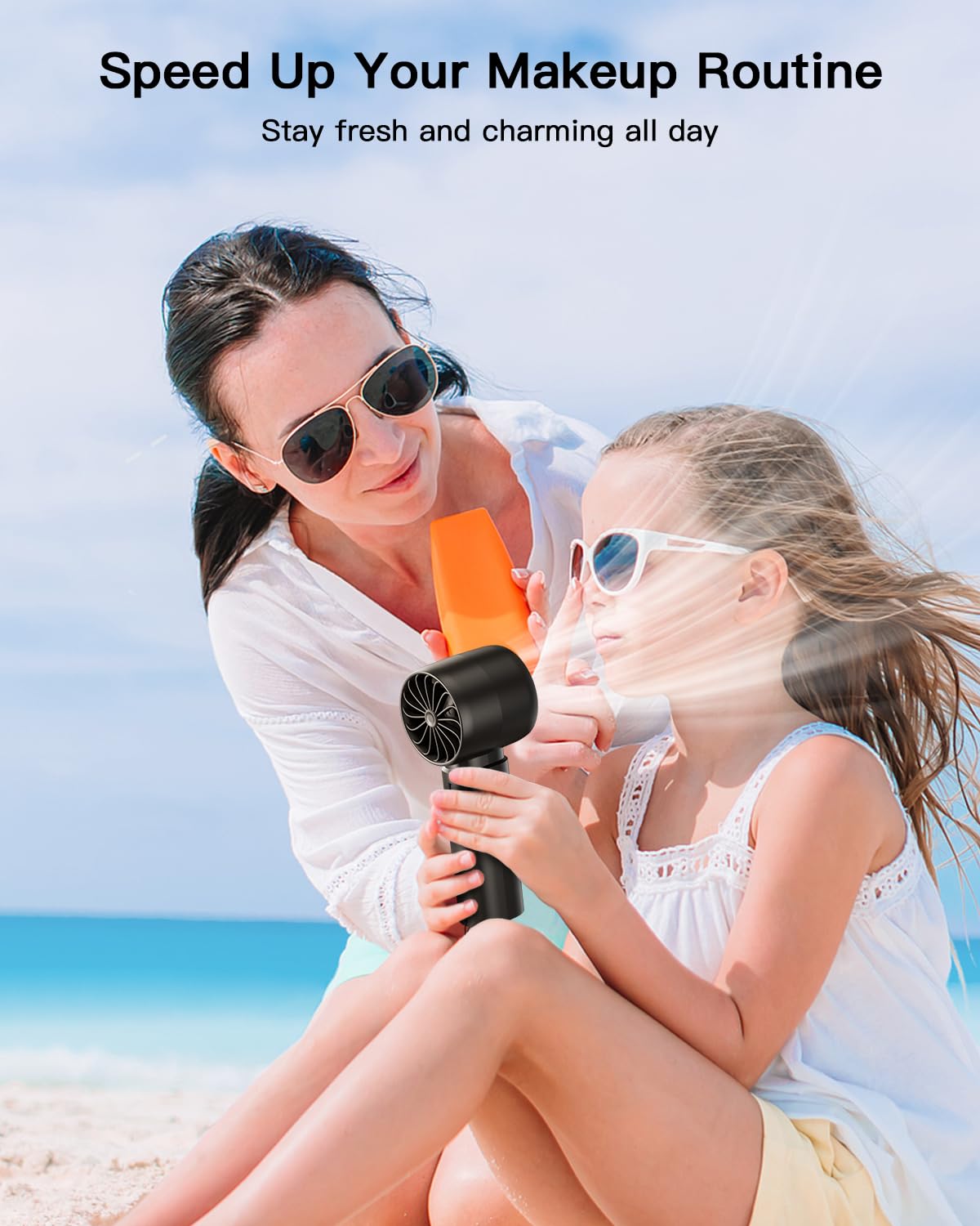 Portable Personal Turbo Fan,5 Speeds Handheld Fan With Digital Display,4000Mah Battery Operated Fans