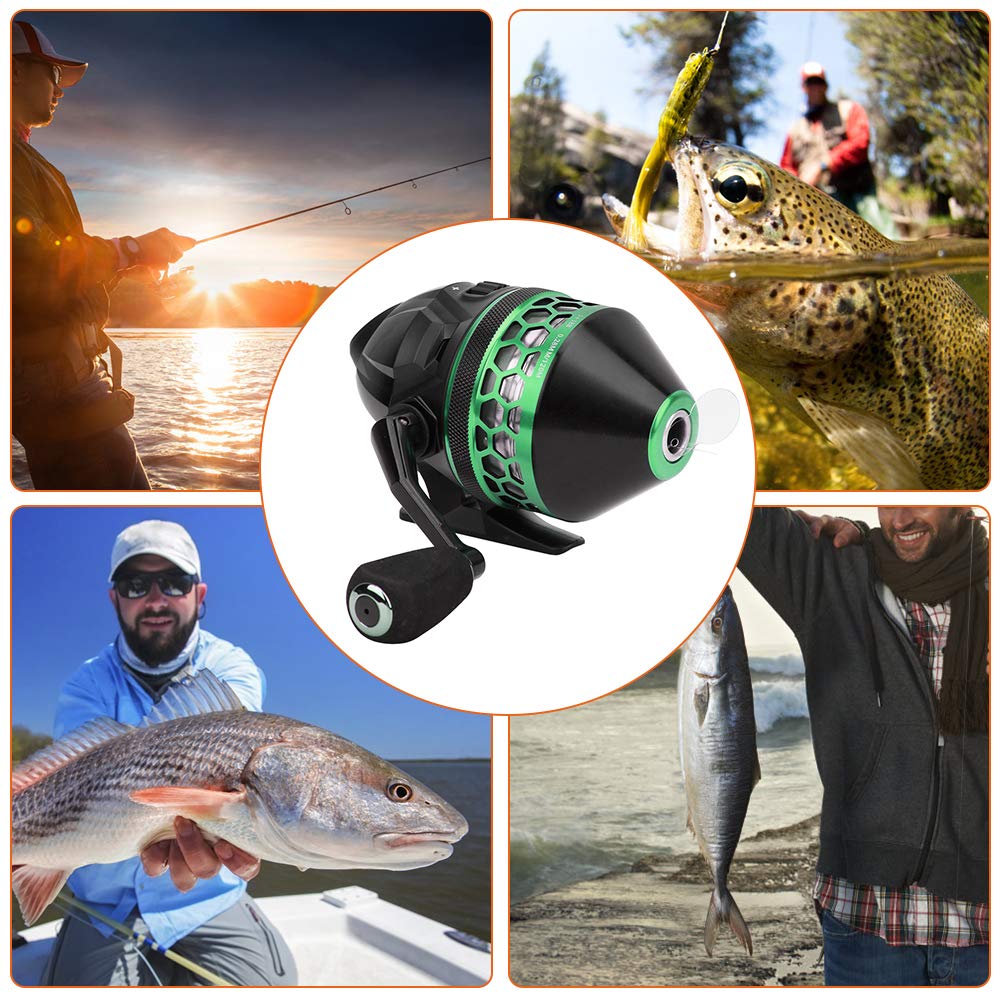 Alomejor Black&Green Baitcasting Fishing Reel - Closed Face, Outdoor Fishing