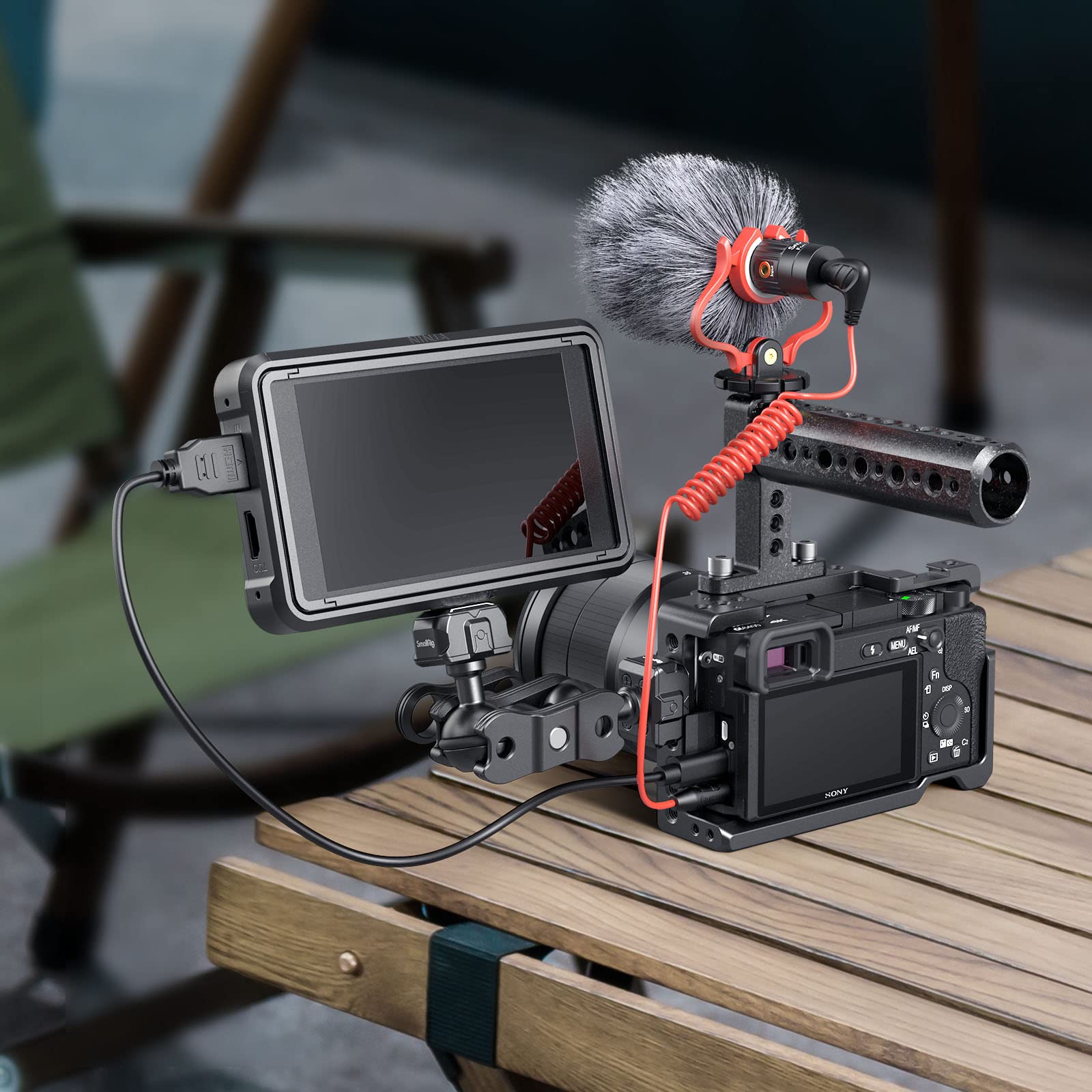 Smallrig Camera Cage Only For Sony A6000 A6300 Ilce-6000 Ilce-6300 Nex7, A6000 Cage With 1/4" 3/8" Mounting Points And Built-In Cold Shoe - 1661