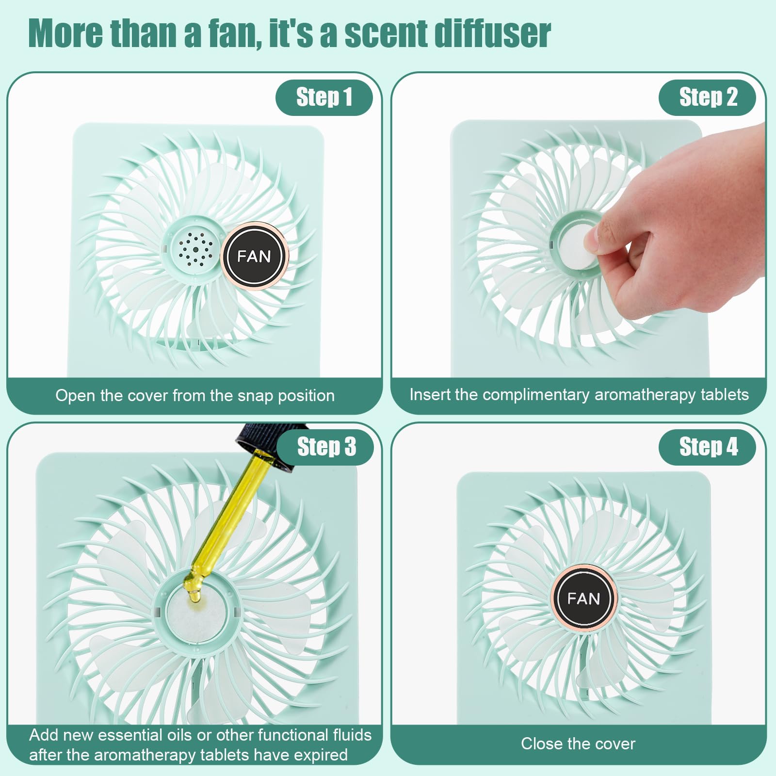 Desk Fan, 5.5 Inch Personal Fan Rechargeable With 180° Foldable, 5 Speeds Ultra Quiet Table Fan
