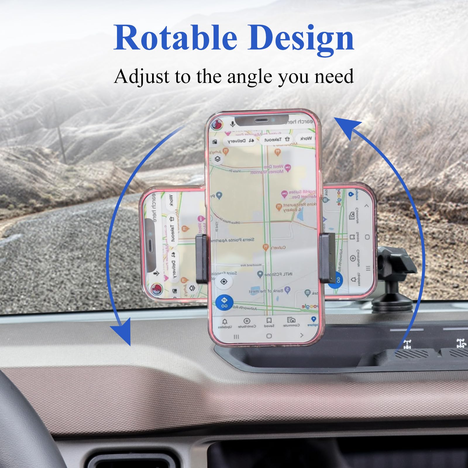 Jhd-Togo For Bronco Dash Phone Holder, Phone Mount For Ford Bronco     2/4 Door Accessories,360°Adjustable Phone Mount Interior Accessories