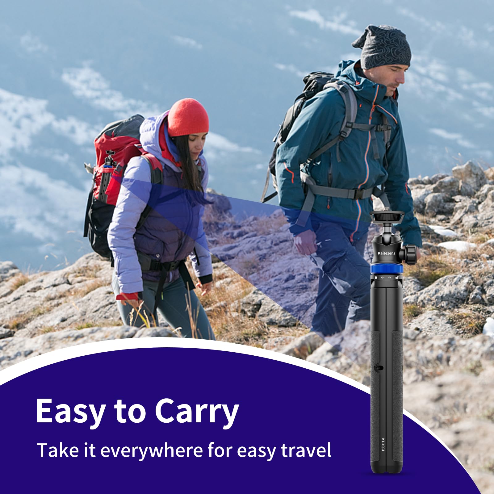 Kaitezenz Selfie Stick Tripod For Gopro Camera, 62" Extendable Tripod Stand With 360° Ball Head 1/4" Screw, Portable Lightweight Camera Tripod For Gopro Max Hero 11 10 9 8 7 6 5 Dji Osmo Action Camera