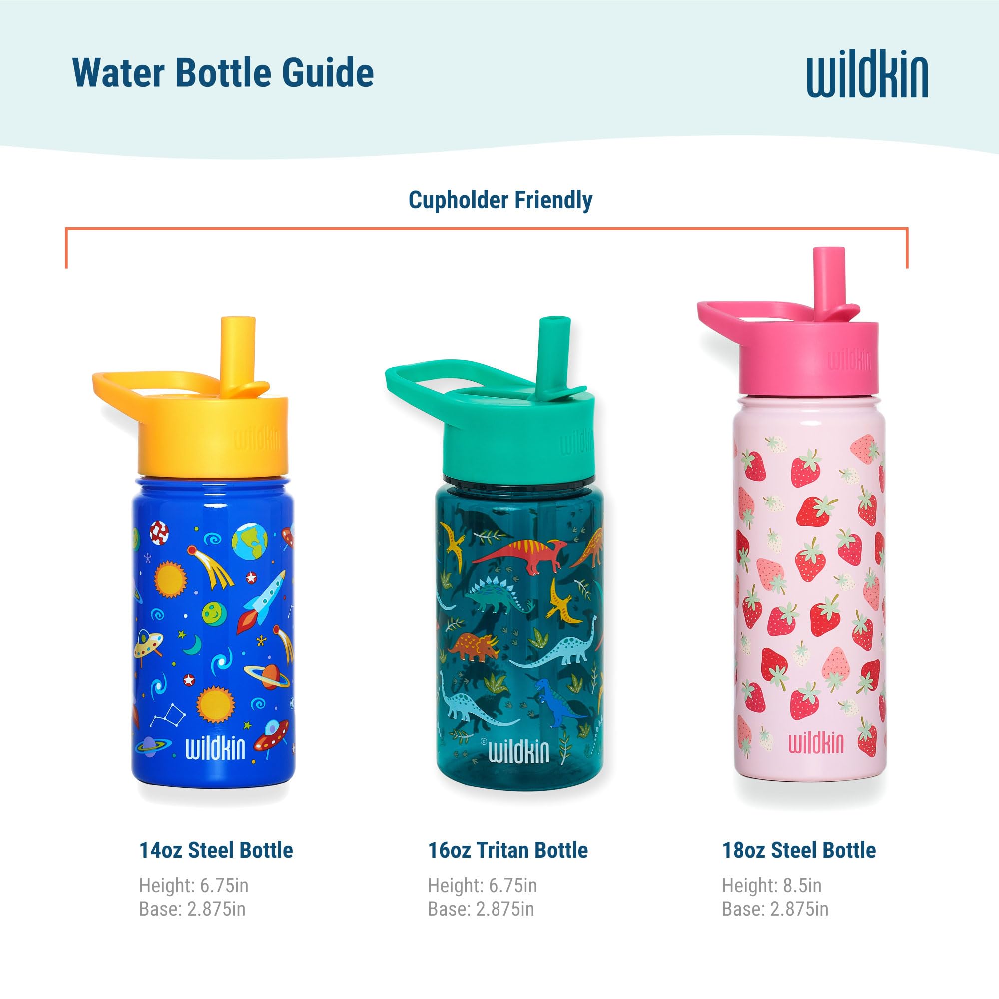 Wildkin Kids 18Oz Stainless Steel Water Bottle –-, Leakproof, Insulated, Easy-Clean