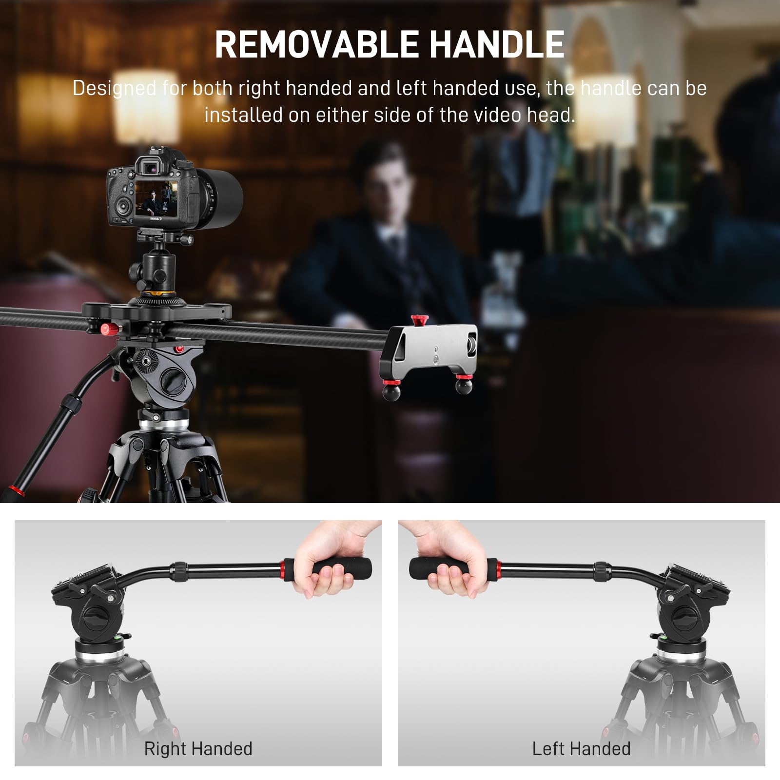 Gvm 63" Video Tripod With Fluid Head With Adjustable Damping, Heavy Duty Aluminum Alloy Tripod Stand With Base Fixed Bracket For Camcorders/Dslr, Max Load 22Lb, Compatible With Dslr Camera Camcorders